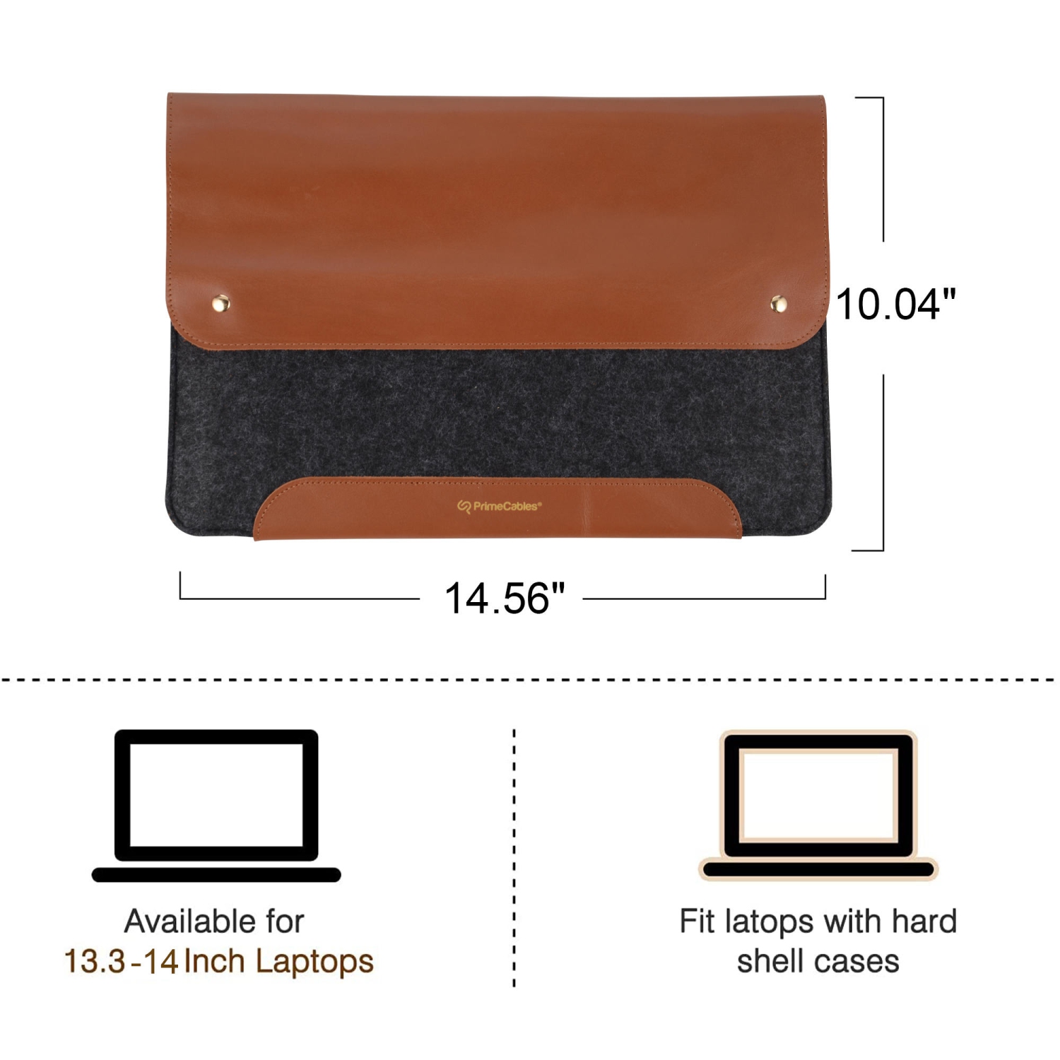 13.3 & 14 inch laptop MacBook 14.56X10.04 inch Genuine Leather and Fleece Laptop Computer Bag Sleeve Slim and Easy to Take
