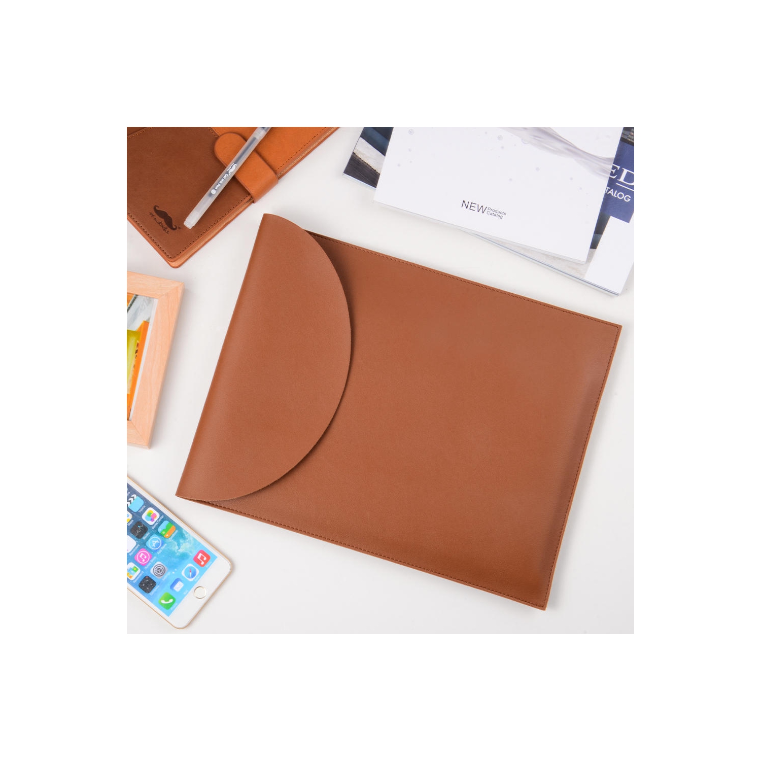 Ultra Slim PU Leather waterproof Computer Task Laptop Bags Sleeve for 13-inch MacBook - PrimeCables®(also can be a mouse pad)