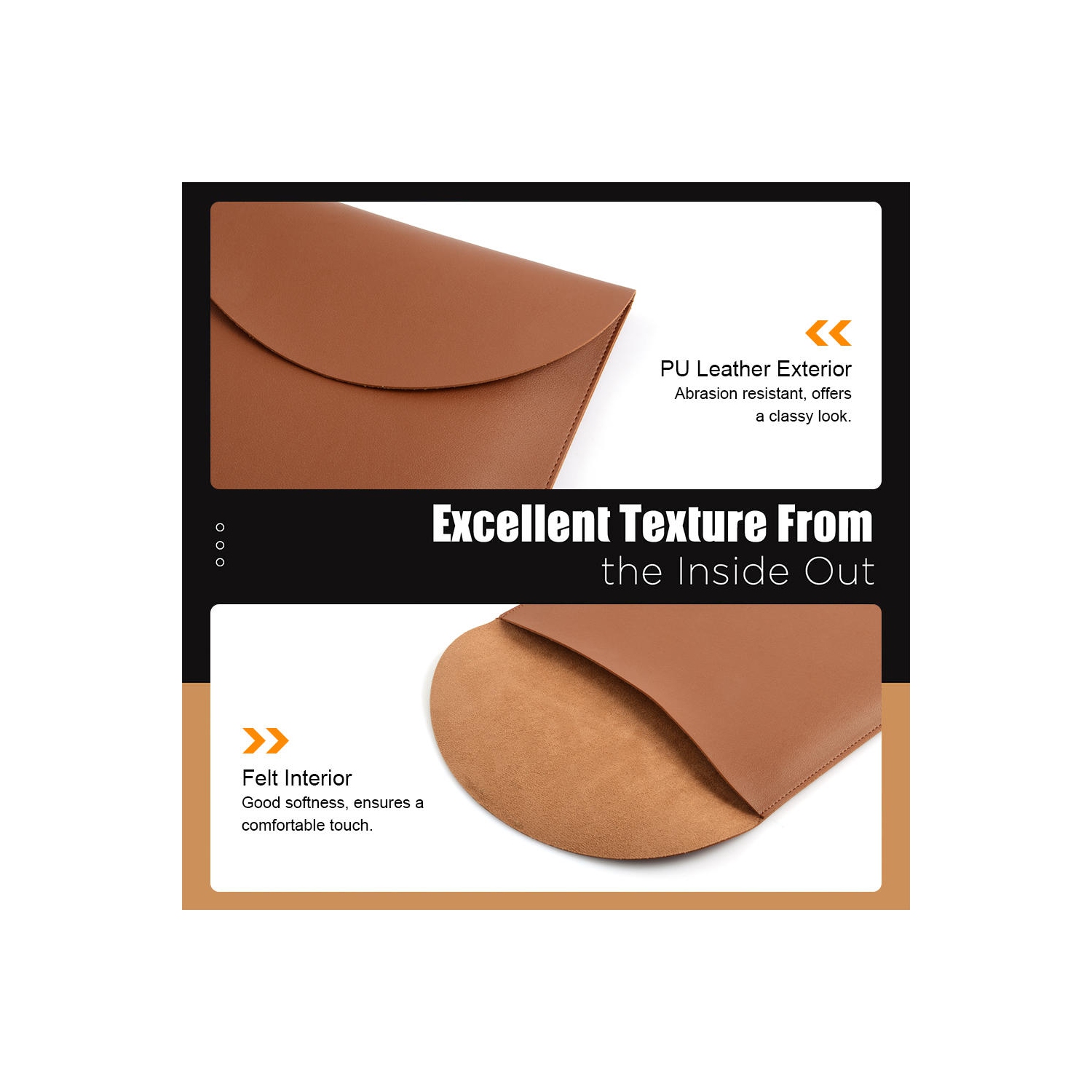 Ultra Slim PU Leather waterproof Computer Task Laptop Bags Sleeve for 13-inch MacBook - PrimeCables®(also can be a mouse pad)