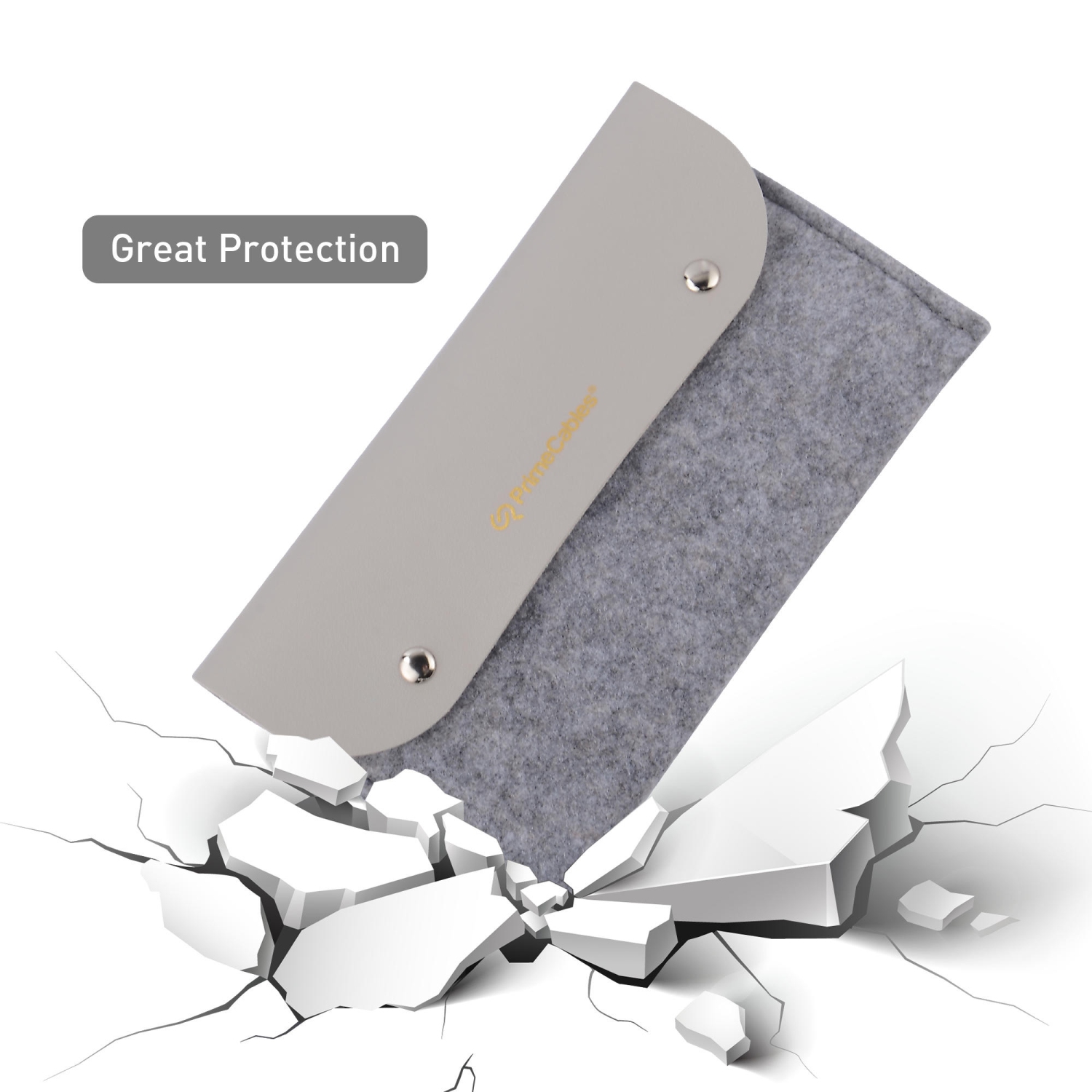 Feutre de laine Cuir PU Accessoires électroniques Pochette organisateur Sac de rangement pour câbles, écouteurs, chargeurs, souris - PrimeCables®