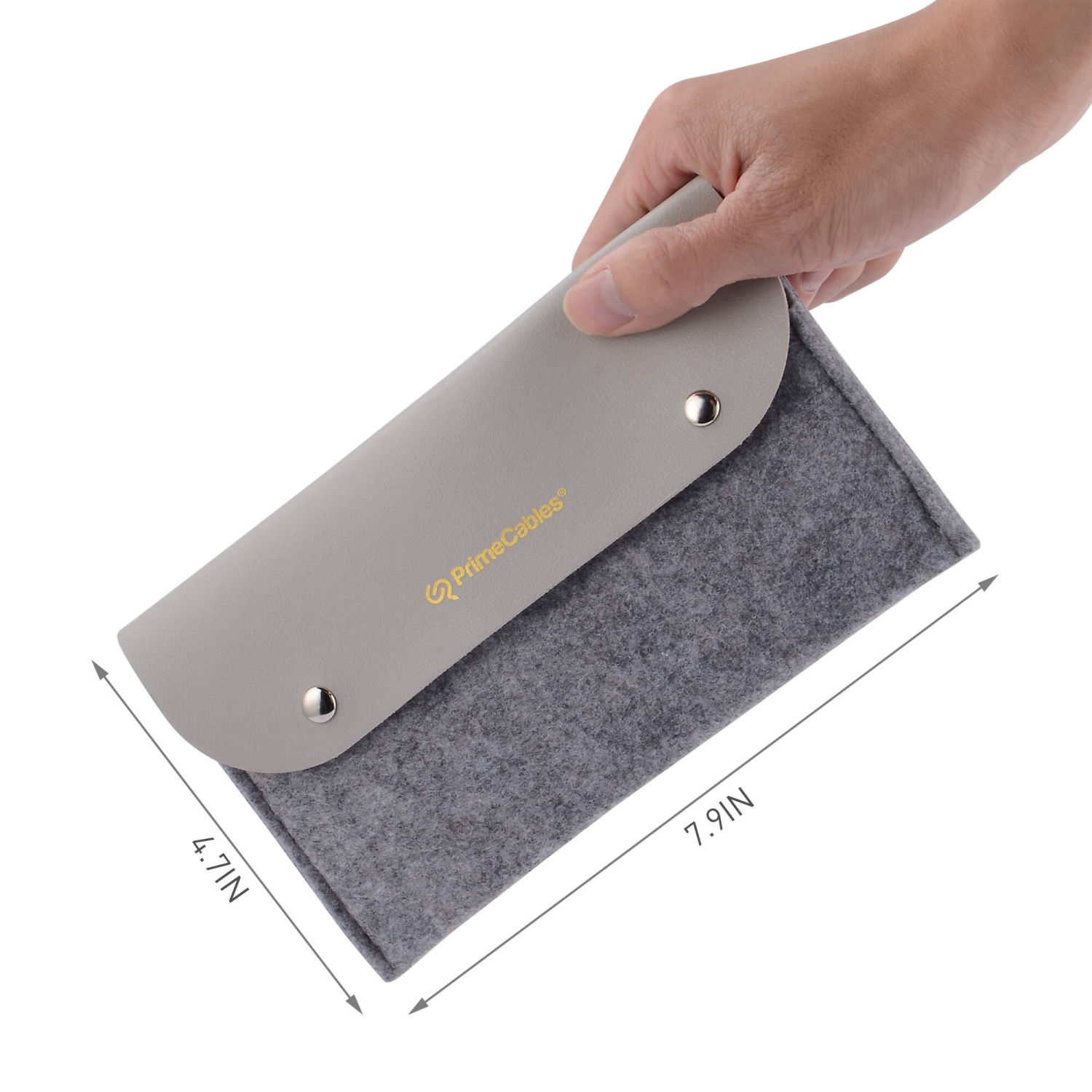 Feutre de laine Cuir PU Accessoires électroniques Pochette organisateur Sac de rangement pour câbles, écouteurs, chargeurs, souris - PrimeCables®