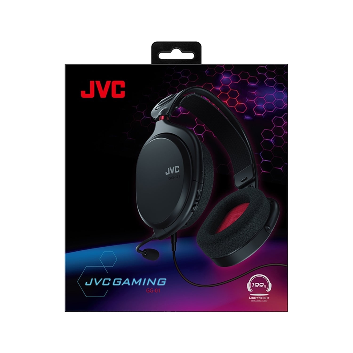 JVC - Ultra Lightweight Wired Gaming Headset with Detachable Microphone, Black