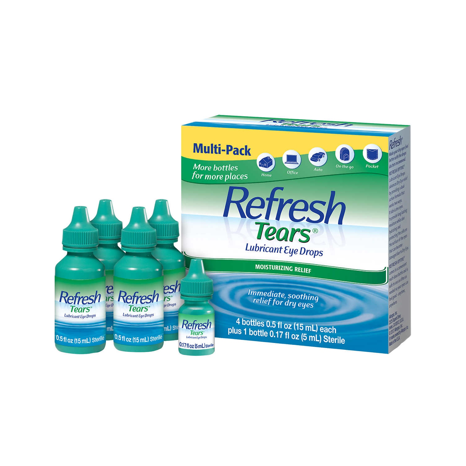 Refresh Tears Lubricant Eye Drops Multi-Pack 4 x 15mL + 1 x 5mL