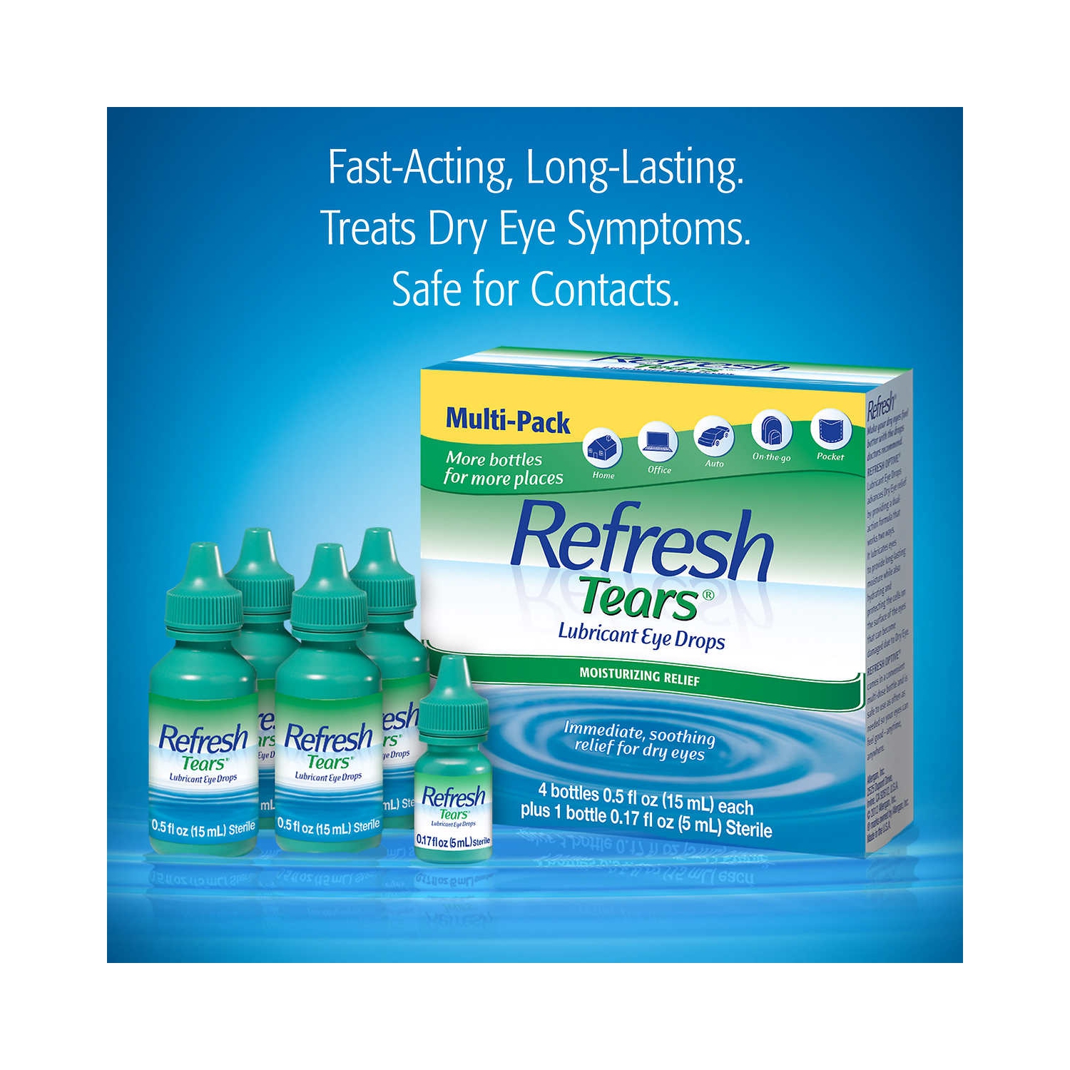 Refresh Tears Lubricant Eye Drops Multi-Pack 4 x 15mL + 1 x 5mL
