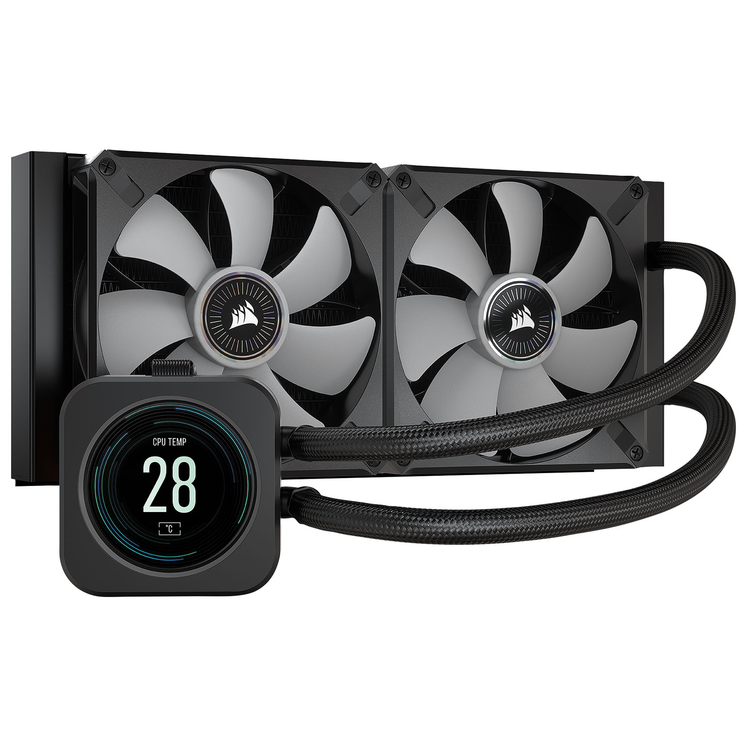 Système de refroidissement liquide avec écran 240 mm pour processeur iCUE H100i Elite de Corsair