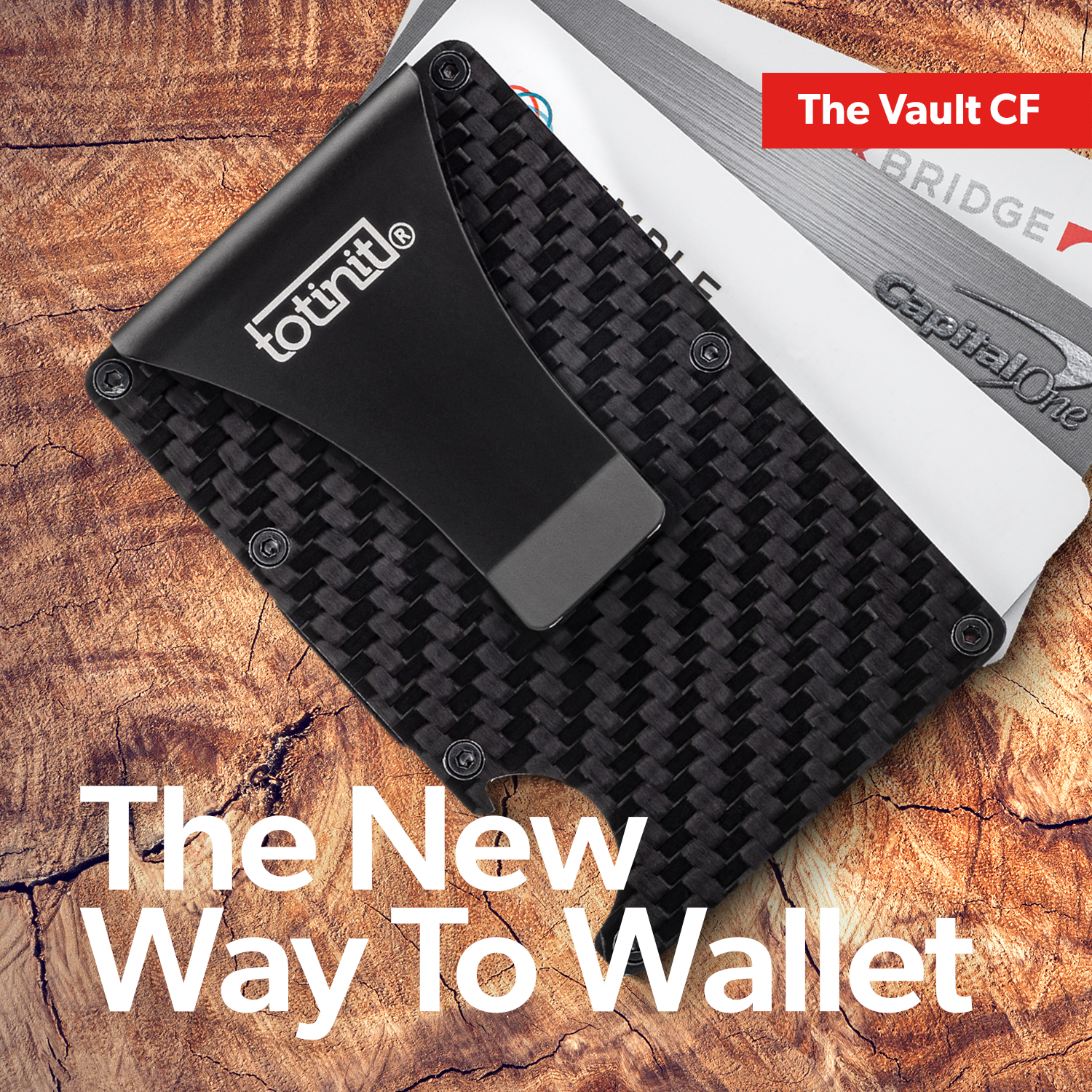 Totinit Vault Carbon Fiber RFID Wallet