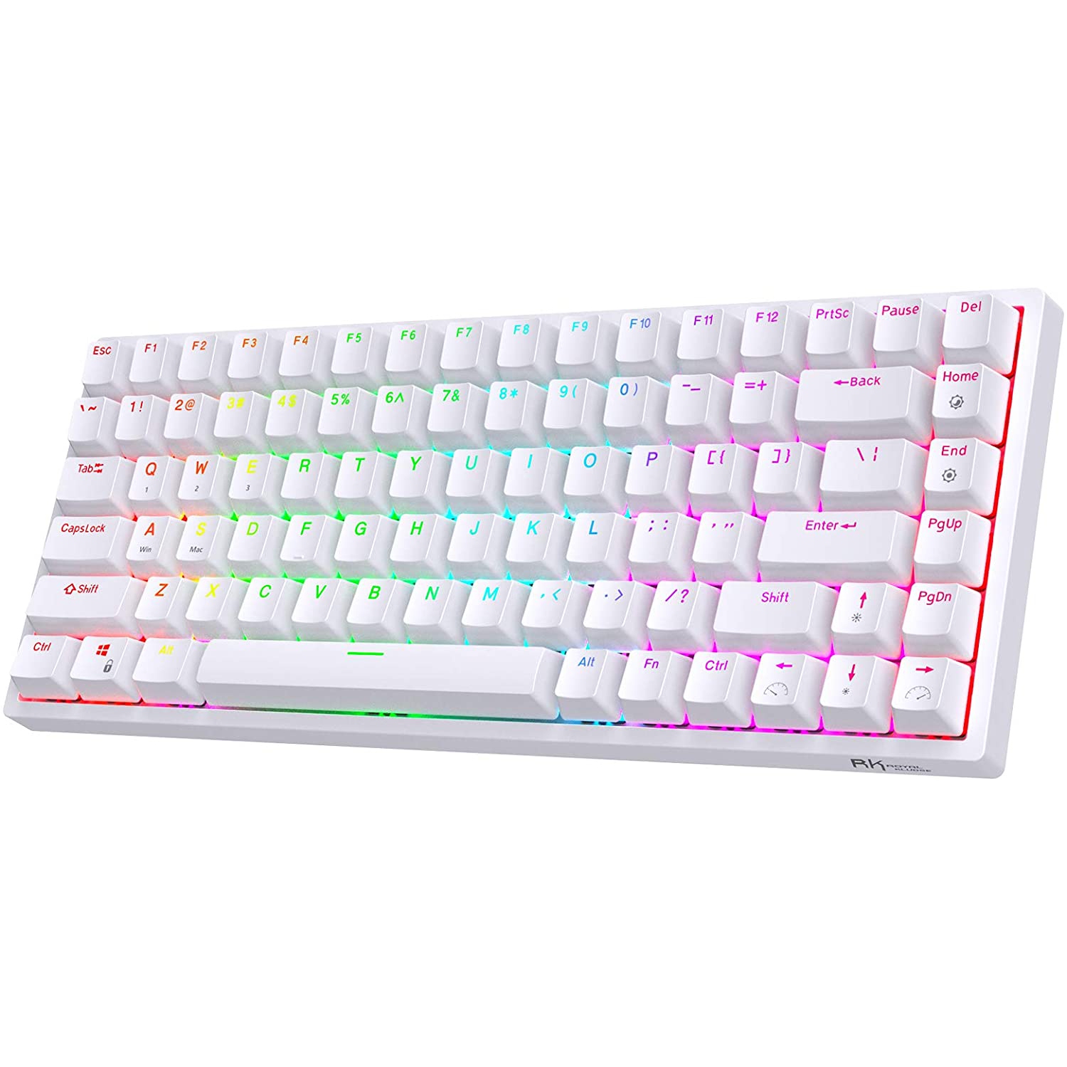 RK ROYAL KLUDGE RK84 80% RGB Triple Mode BT5.0/2.4G/Wired Hot-Swappable Mechanical Keyboard, 84 Keys Wireless Bluetooth Gaming Keyboard, Tactile Brown Switch