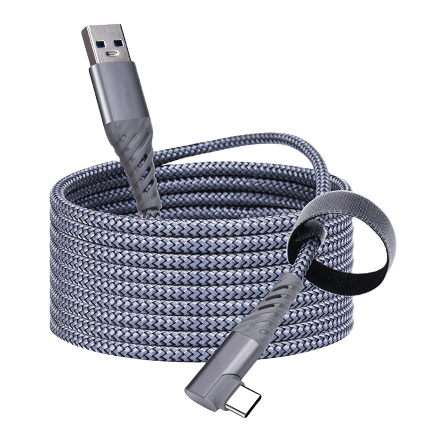 The Bigly Brothers 16ft(5m) Link Cable for Oculus Quest 2/1, USB 3.0 to USB C Cable, 90 Degree Braided Fast Charging & 5Gbps Data Transfer for VR Headset/PC/Laptop/Tablet/Phone