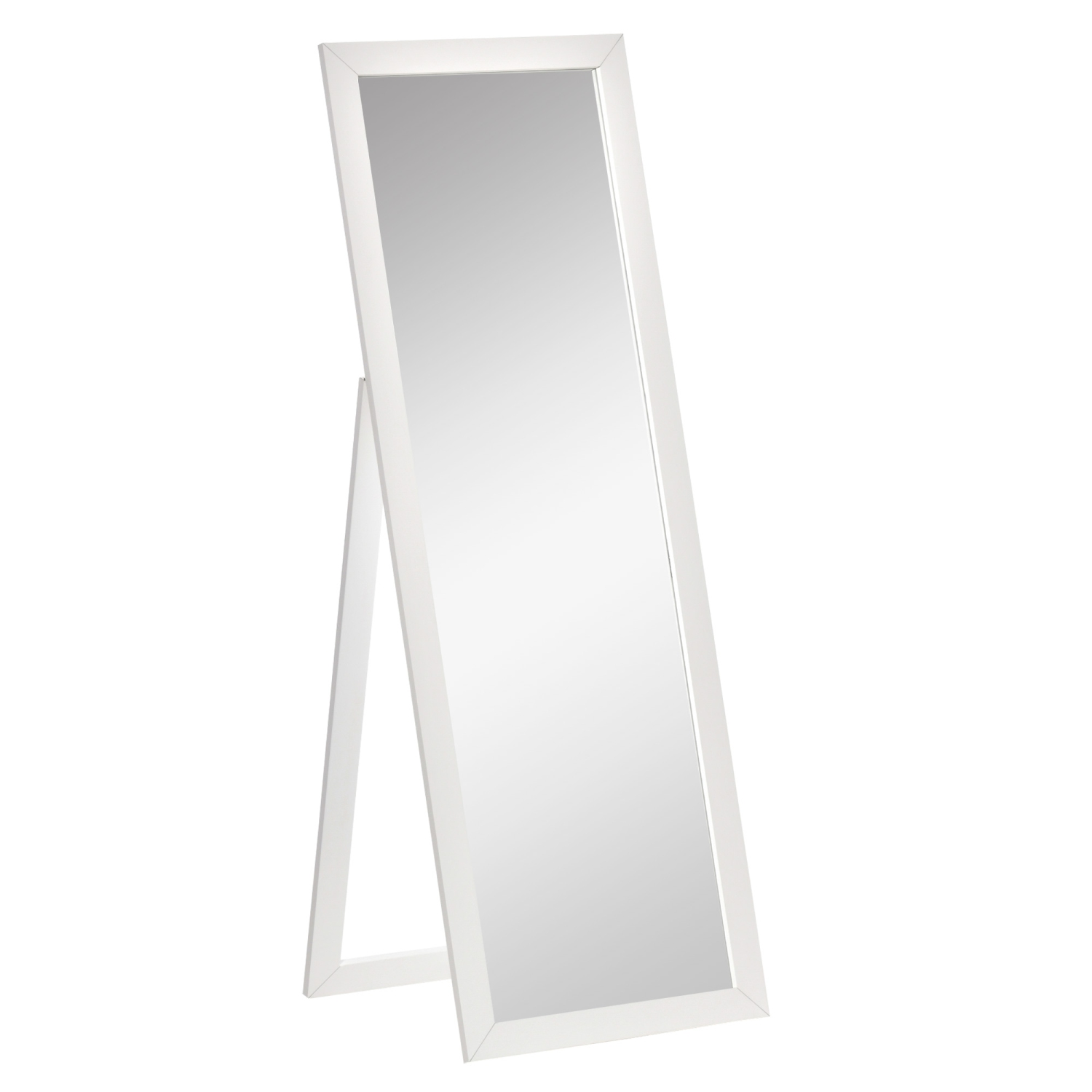 HOMCOM – Miroir pleine longueur de 58 x 20&nbsp;po avec cadre, miroir de plancher, miroir rectangulaire complet pour chambre à coucher, salon, blanc