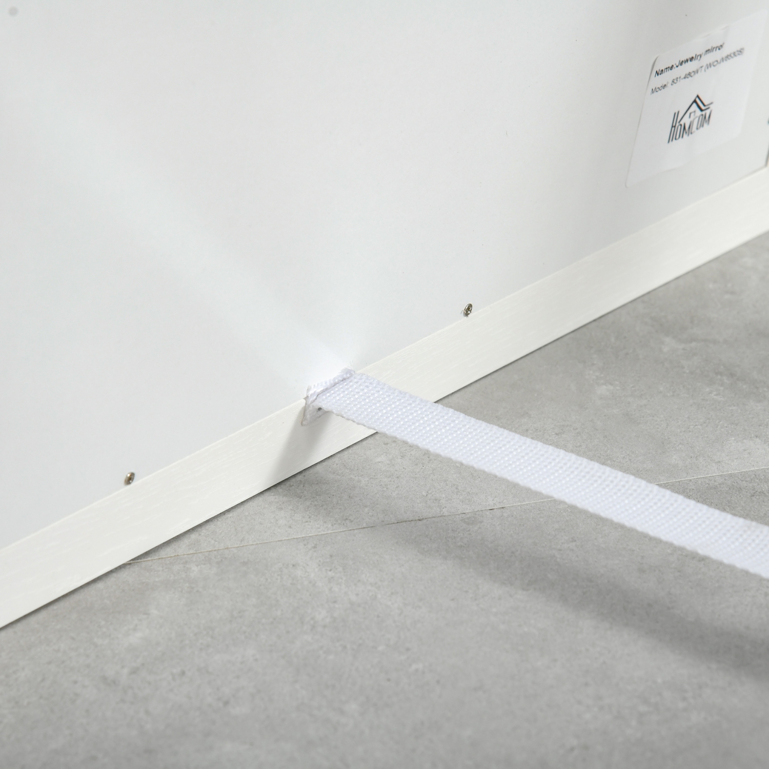 HOMCOM – Miroir pleine longueur de 58 x 20&nbsp;po avec cadre, miroir de plancher, miroir rectangulaire complet pour chambre à coucher, salon, blanc