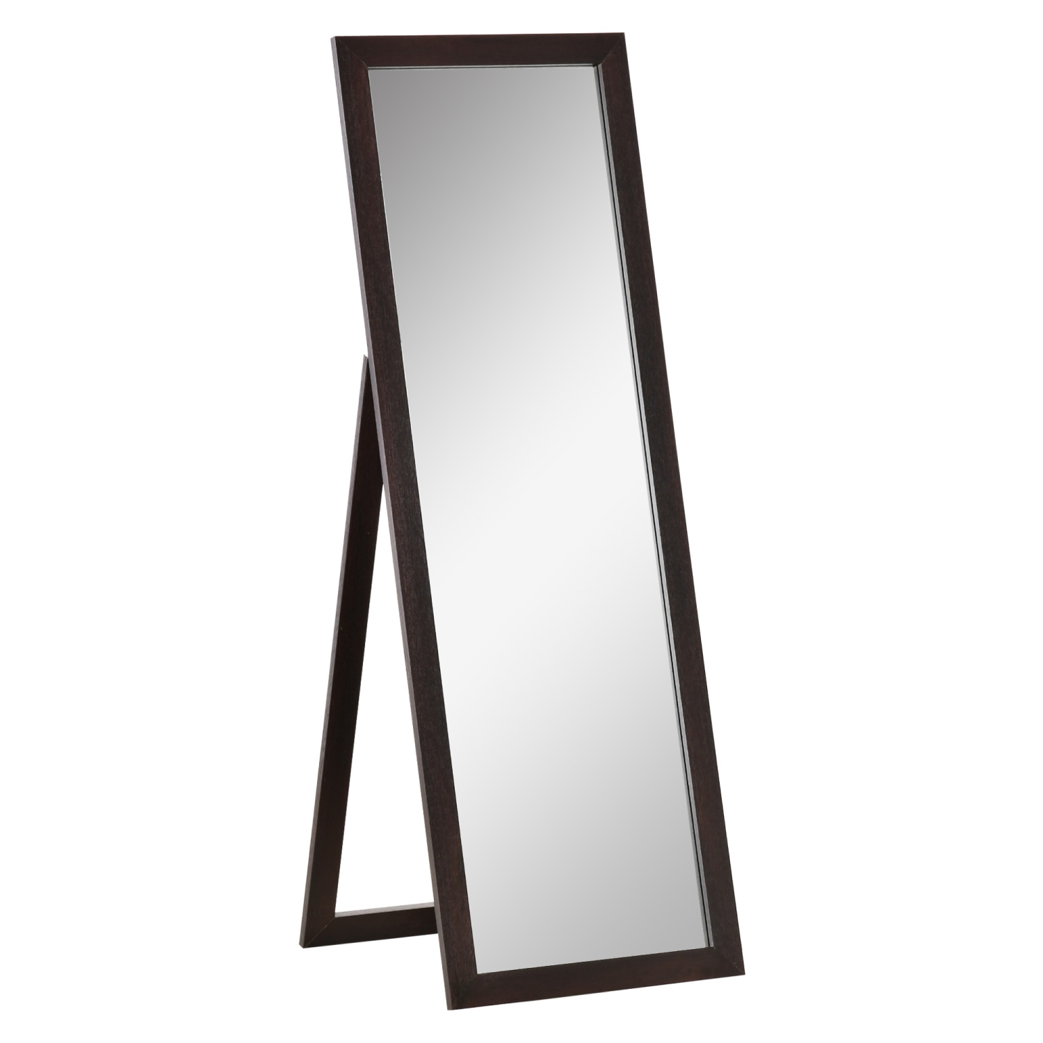 HOMCOM 58" x 20" Full Length Mirror with Frame, Floor Standing Mirror, Rectangular Full Body Mirror for Bedroom, Living Room, Brown