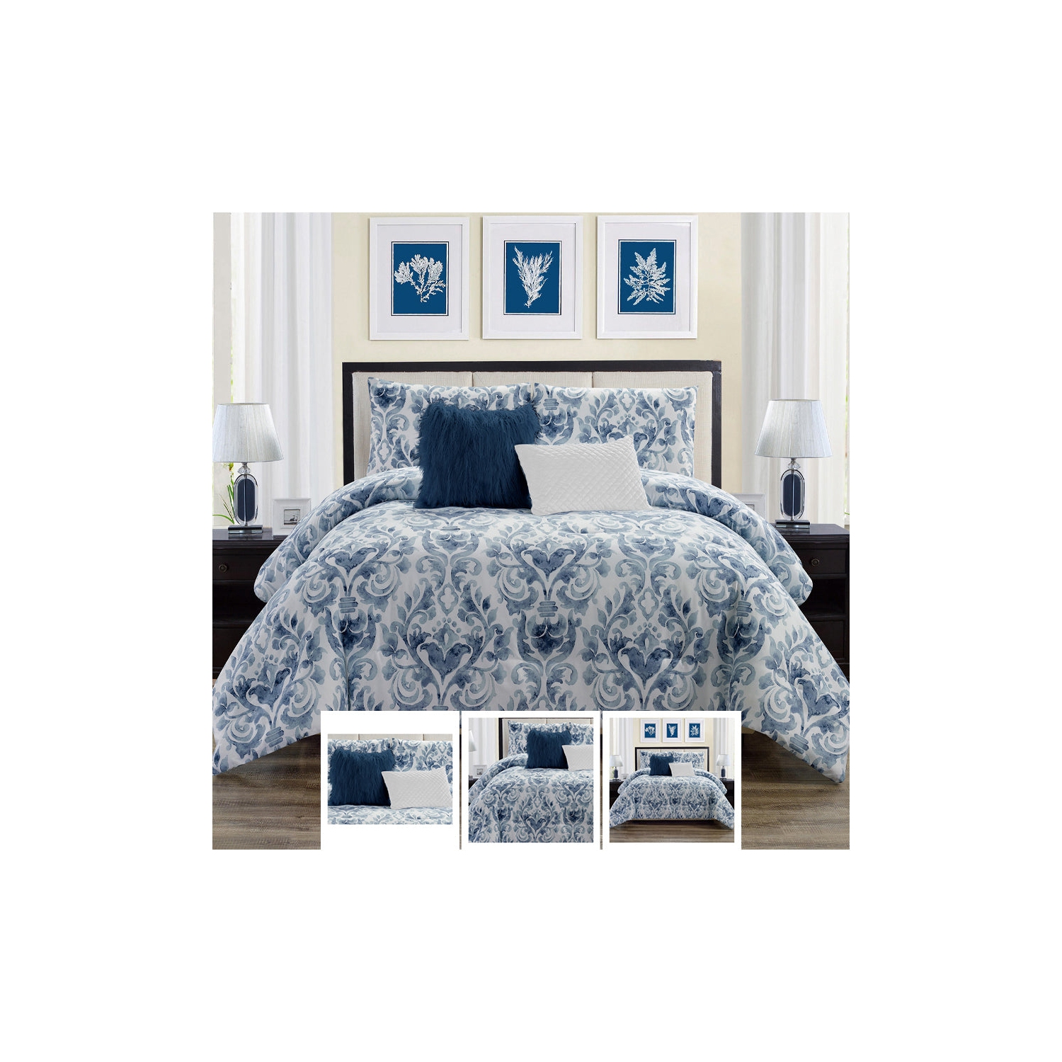 Bebelelo Como 5PC King Comforter Set with Pillow Sham & Cushions