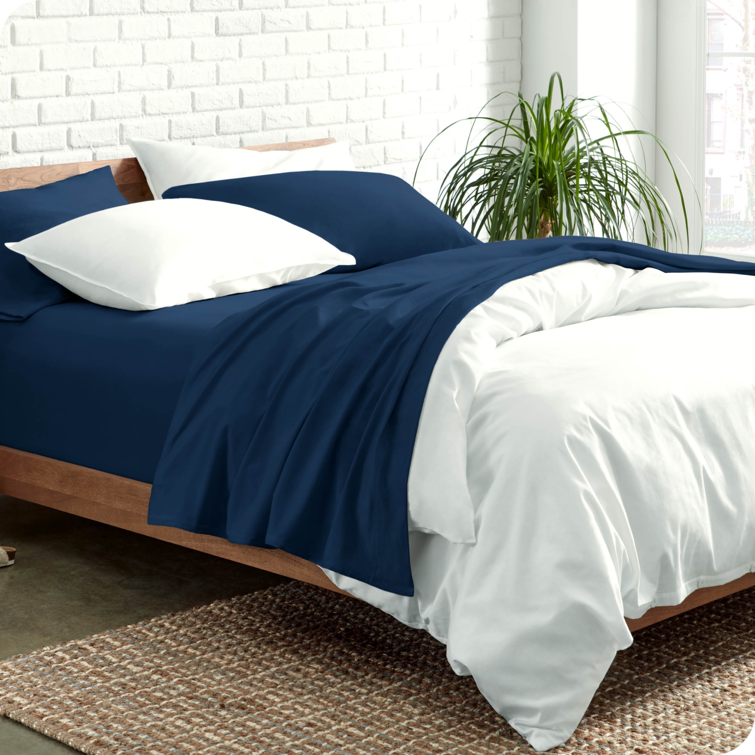 Bare Home 100% Organic Jersey Cotton Sheet Set - Deep Pocket - Lightweight & Breathable - Bedding Sheets & Pillowcases