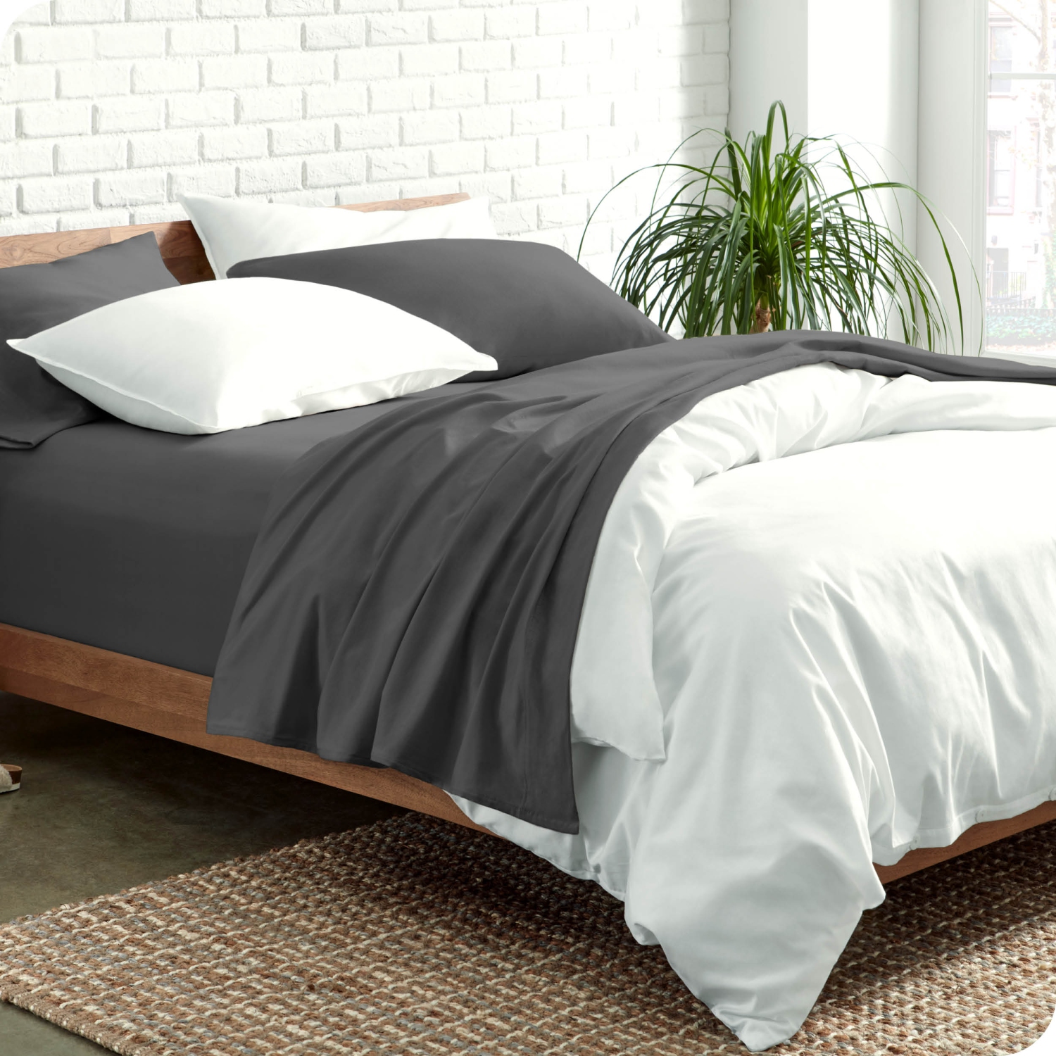 Bare Home 100% Organic Jersey Cotton Sheet Set - Deep Pocket - Lightweight & Breathable - Bedding Sheets & Pillowcases