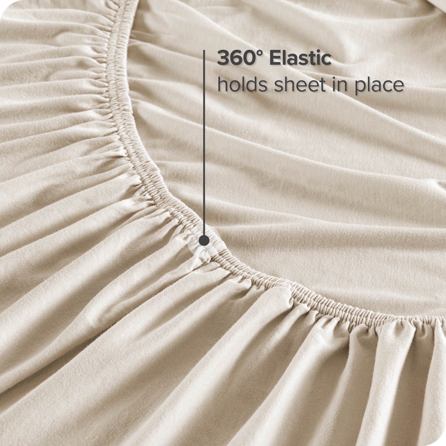 Ensemble de draps en coton jersey 100 % biologique Bare Home - Pochette profonde - léger et respirant - draps et taies d’oreiller