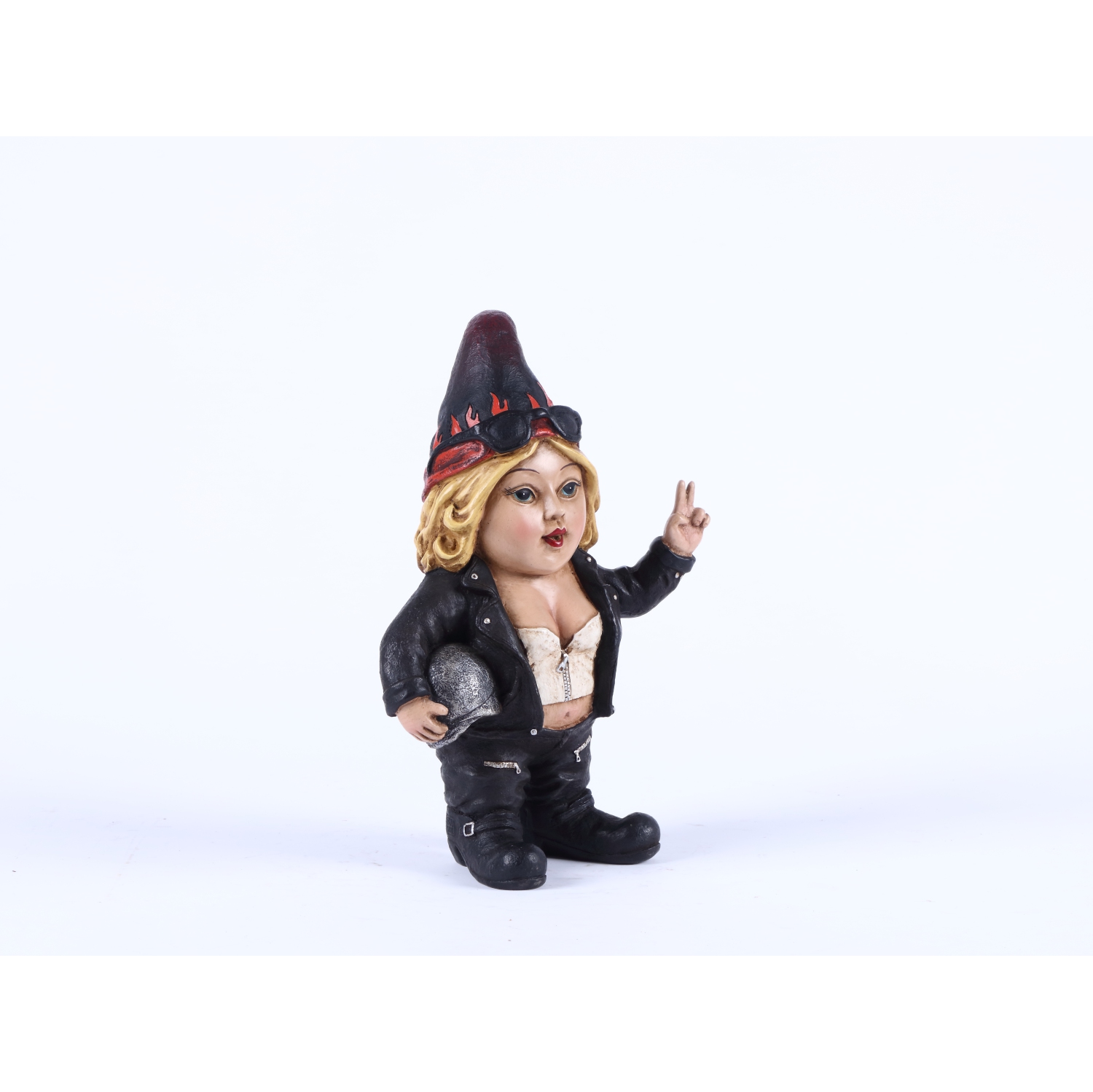 Hi-Line Gift Ltd Female Biker Gnome with Helmet- Gnomad(Hi-Line EXCLUSIVE)