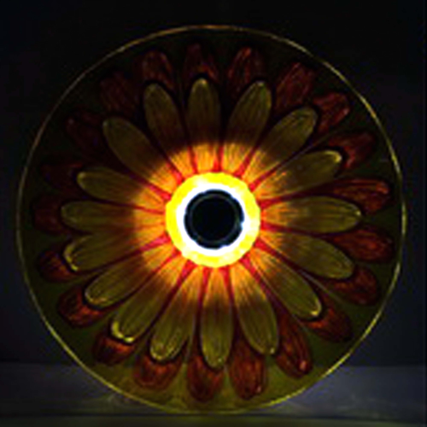 Hi-Line Gift Ltd Solar Floral Glass Bird Bath with Stand