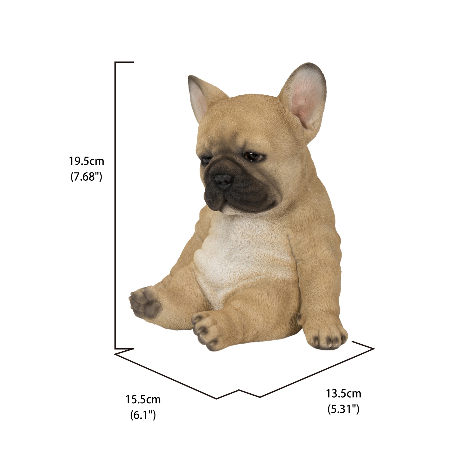 Hi-Line Gift Ltd Sleepy French Bulldog Puppy Garden Statue Sitting