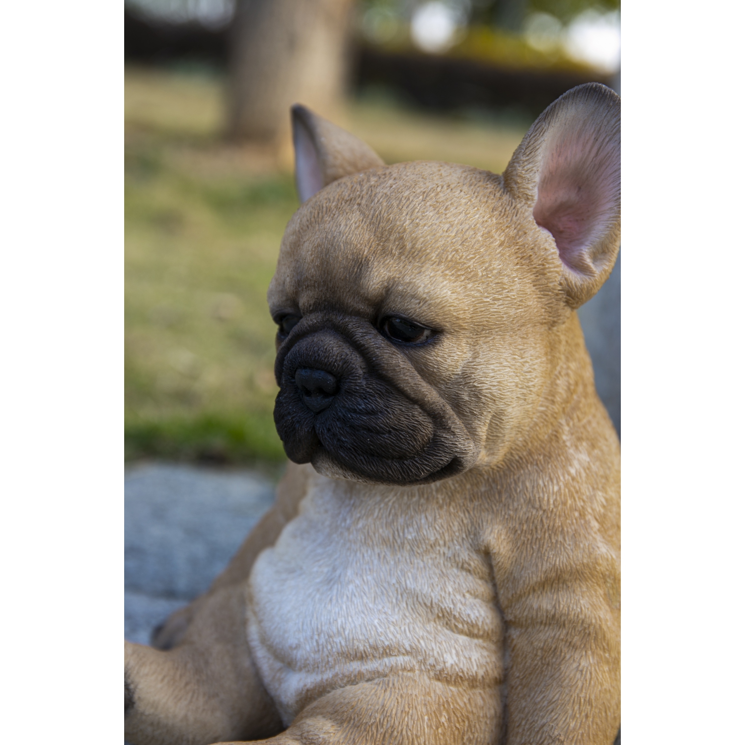 Hi-Line Gift Ltd Sleepy French Bulldog Puppy Garden Statue Sitting