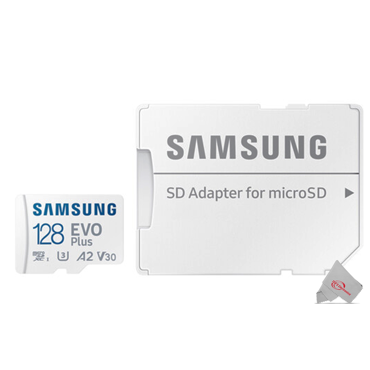 Carte mémoire microSD 128 Go, 130 Mo/s EVO plus de Samsung avec adaptateur