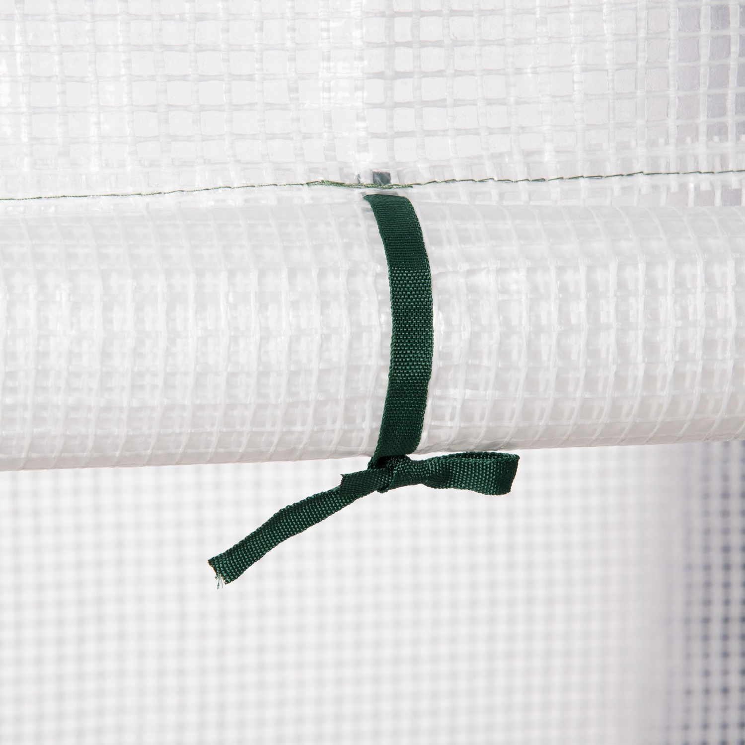 Jardinière extérieure Outsunny, 56 x 29 po, maison chaude de jardin portative avec tablette à 2 niveaux, porte enroulable à fermeture à