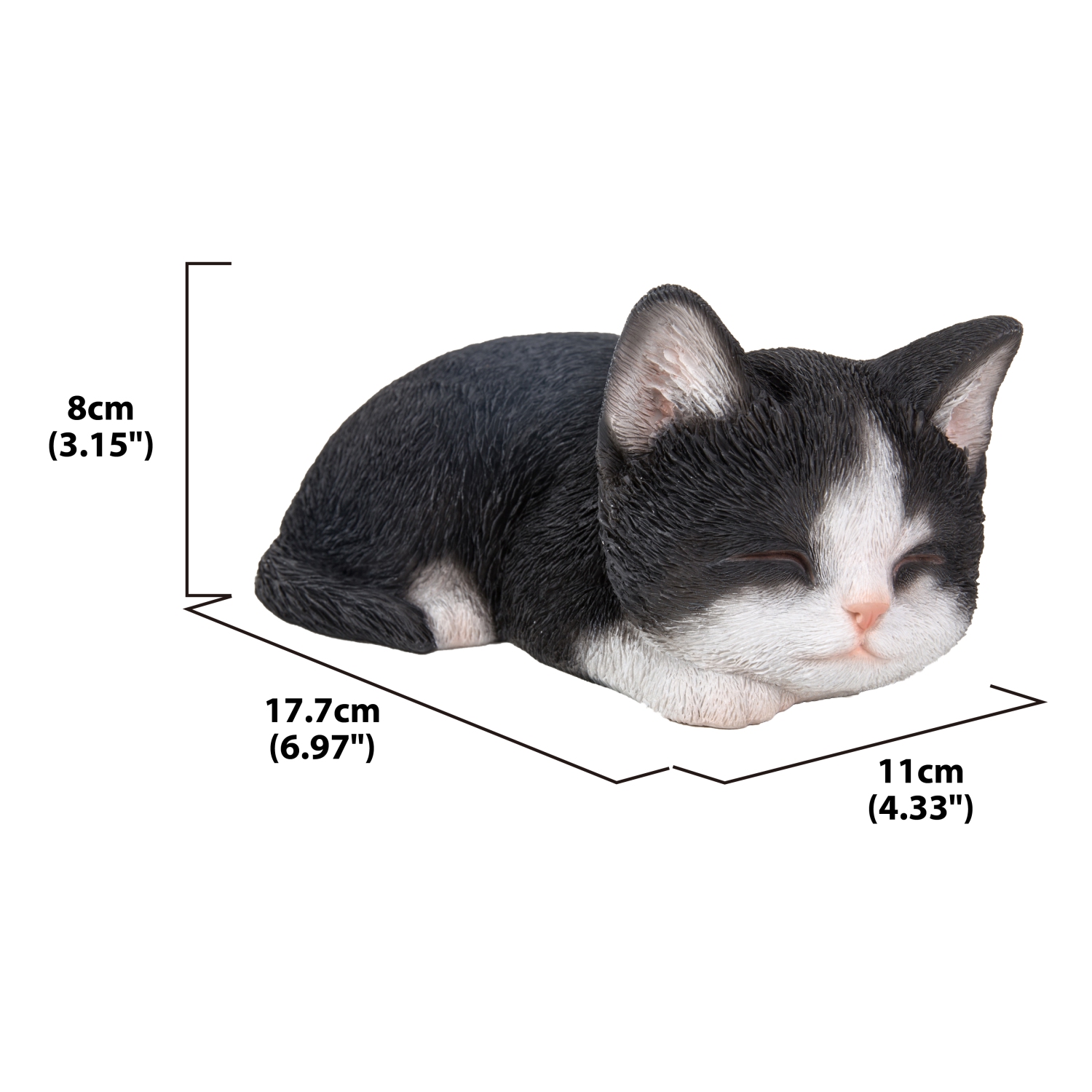 Hi-Line Gift Ltd Black & White Kitten Sleeping