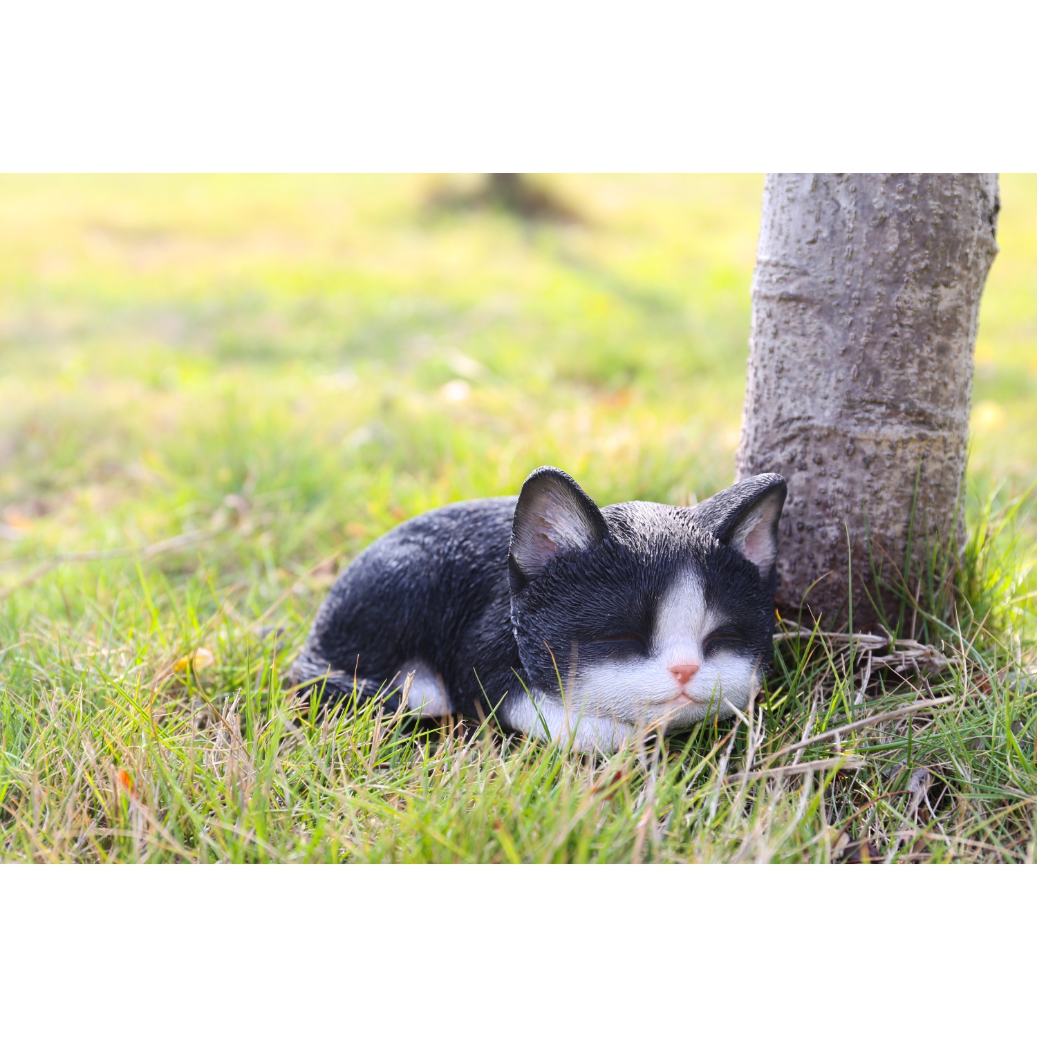 Hi-Line Gift Ltd Black & White Kitten Sleeping