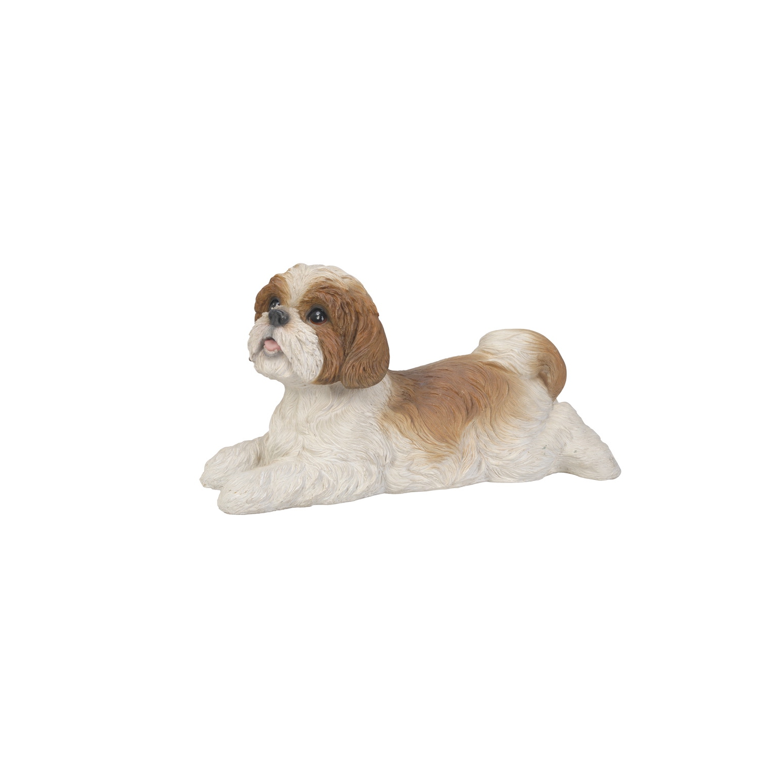 Hi-Line Gift Ltd Shih Tzu Lying Down - Brown/White