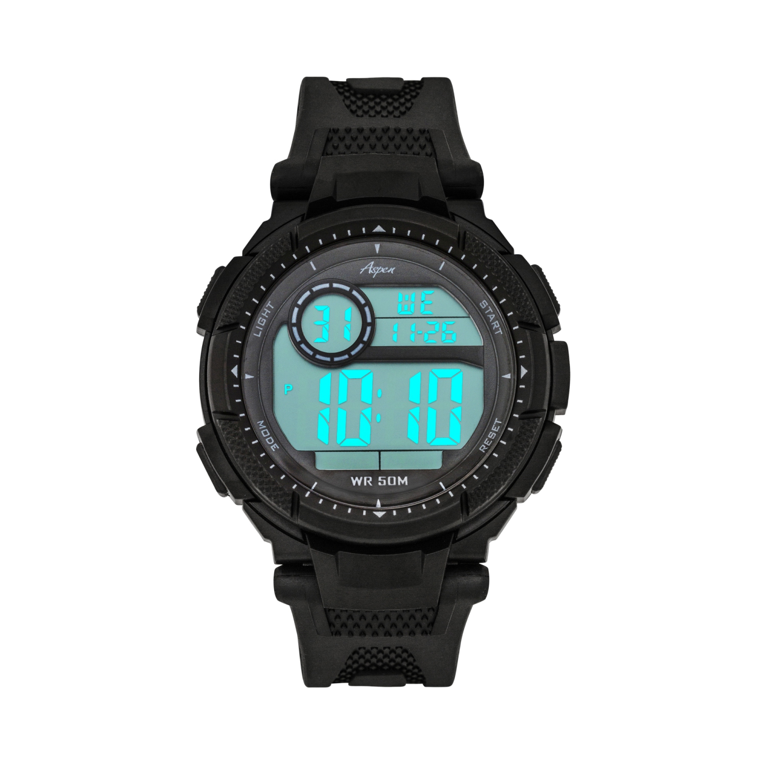 Mens Digital Sports Watch, 45mm Large Face Digital Chronograph, Resin Strap, Military Time 12H/24H, Light Up, Alarm, Stopwatch, Water Resistant