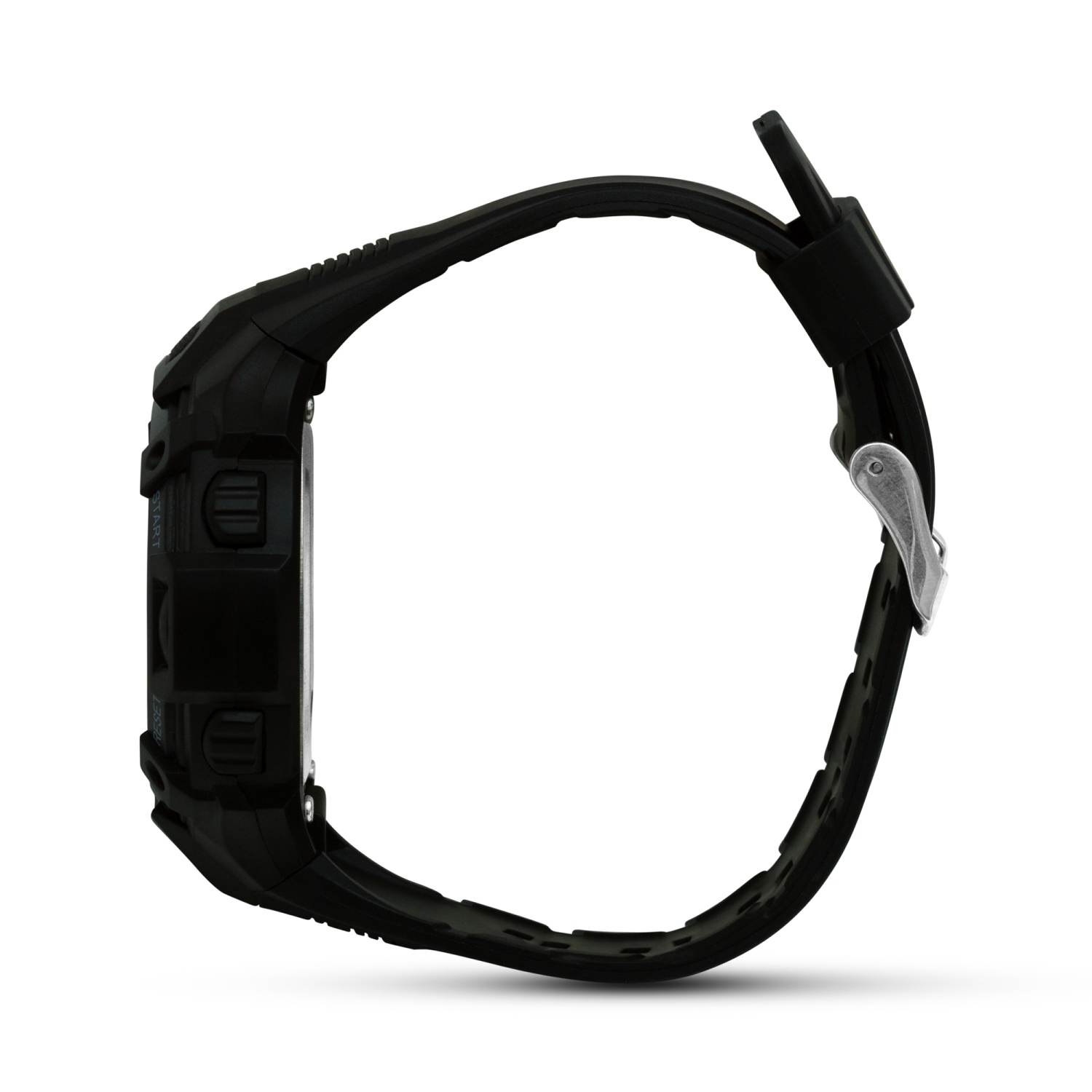 Montre de sport numérique pour hommes de 44mm, chronographe numérique avec grand écran, bracelet en résine, heure militaire 12H/24H, s'allume,