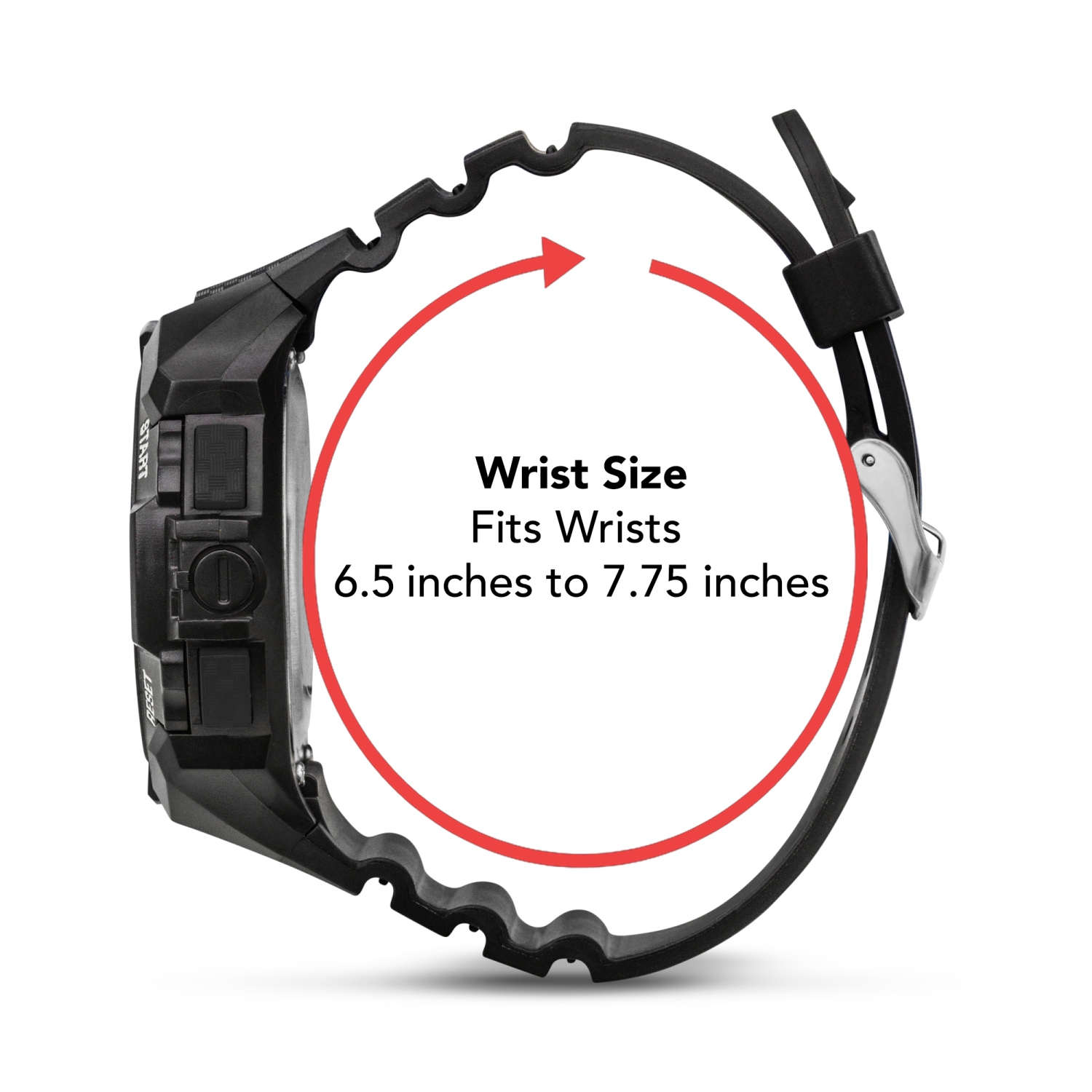 Montre de sport numérique pour hommes de 50mm, chronographe numérique avec grand écran, bracelet en résine, heure militaire 12H/24H, s'allume,