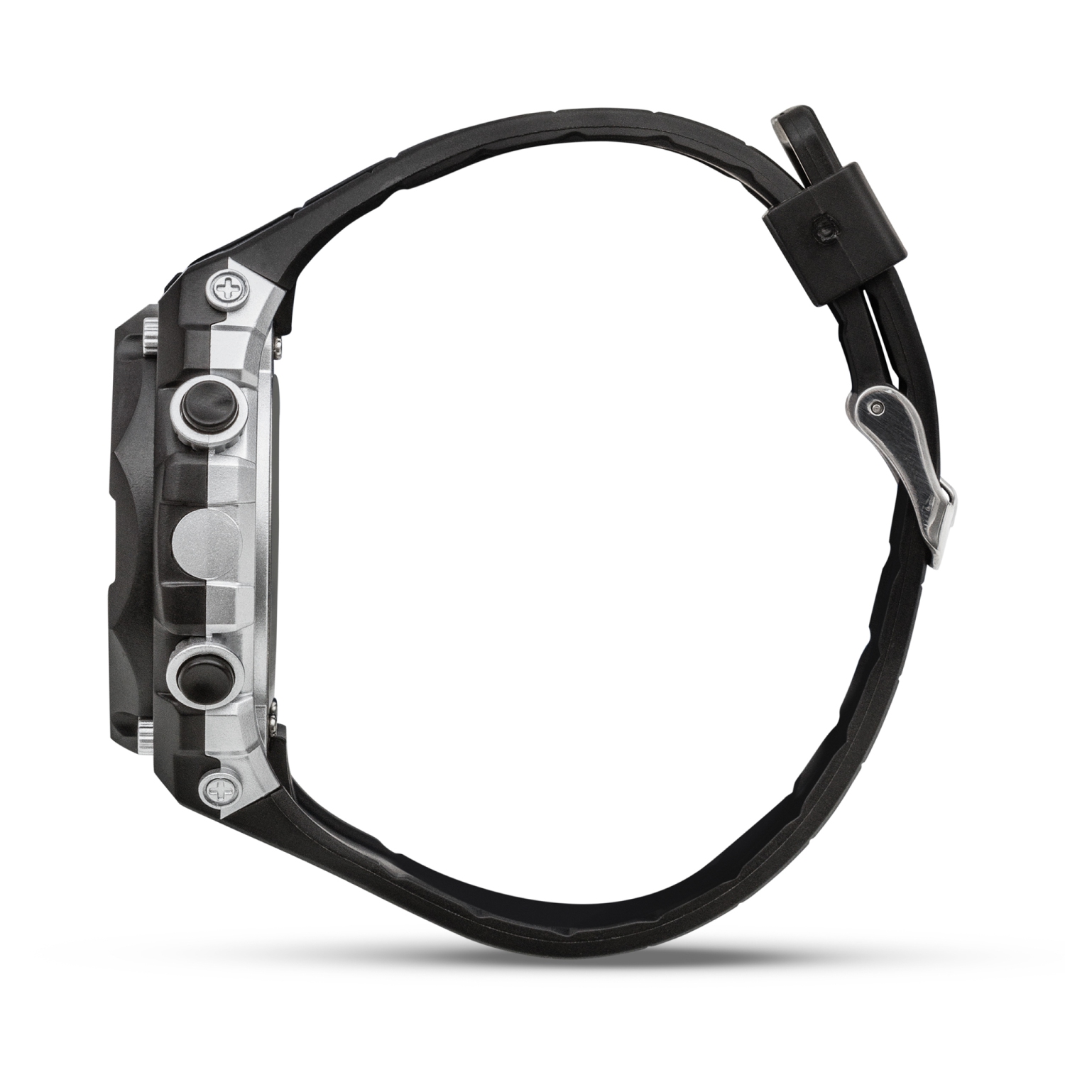 Montre de sport numérique pour hommes de 44mm, chronographe numérique avec grand écran, bracelet en résine, heure militaire 12H/24H, s'allume,