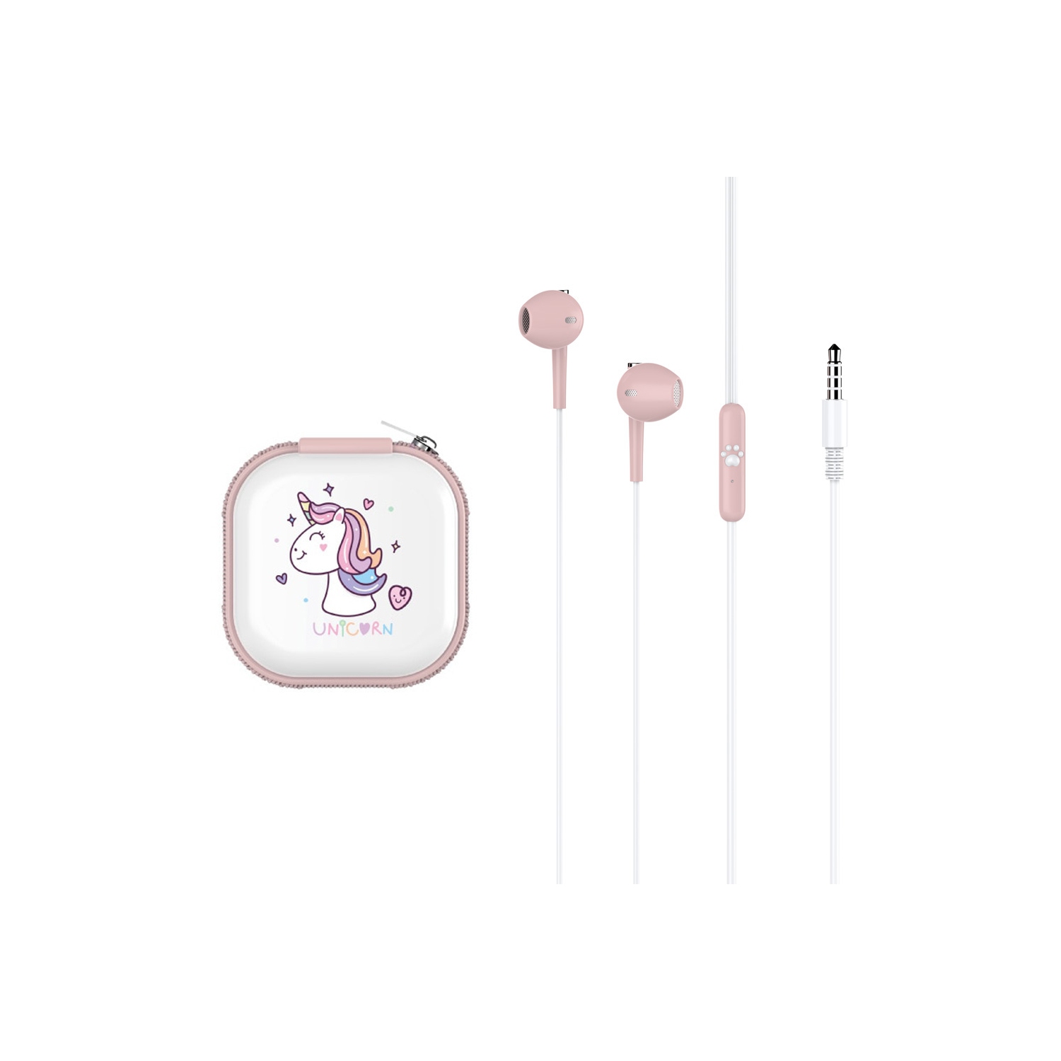Earbuds Earphones Headphones Cute Unicorn Design with 3.5mm Stereo Audio - axGear