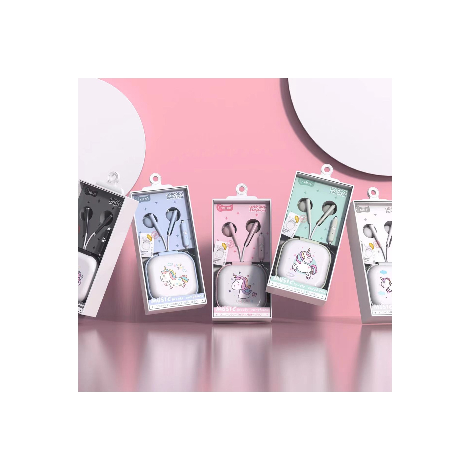 Earbuds Earphones Headphones Cute Unicorn Design with 3.5mm Stereo Audio - axGear