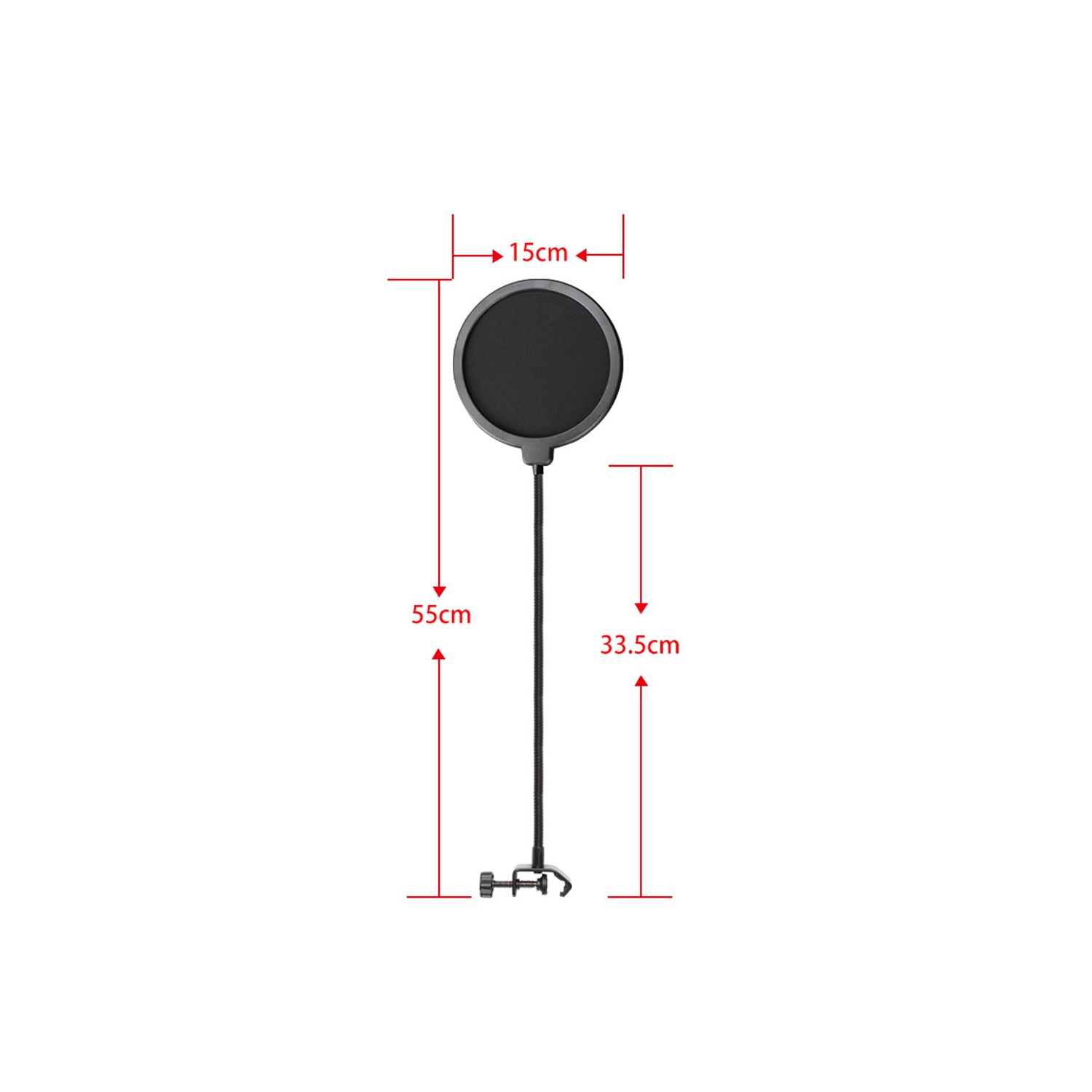 Miccrophone Pop Filter Cover Pour Mic Windscreen Métal Isolation Shield pour Enregistrement Vocal Noir - axGear
