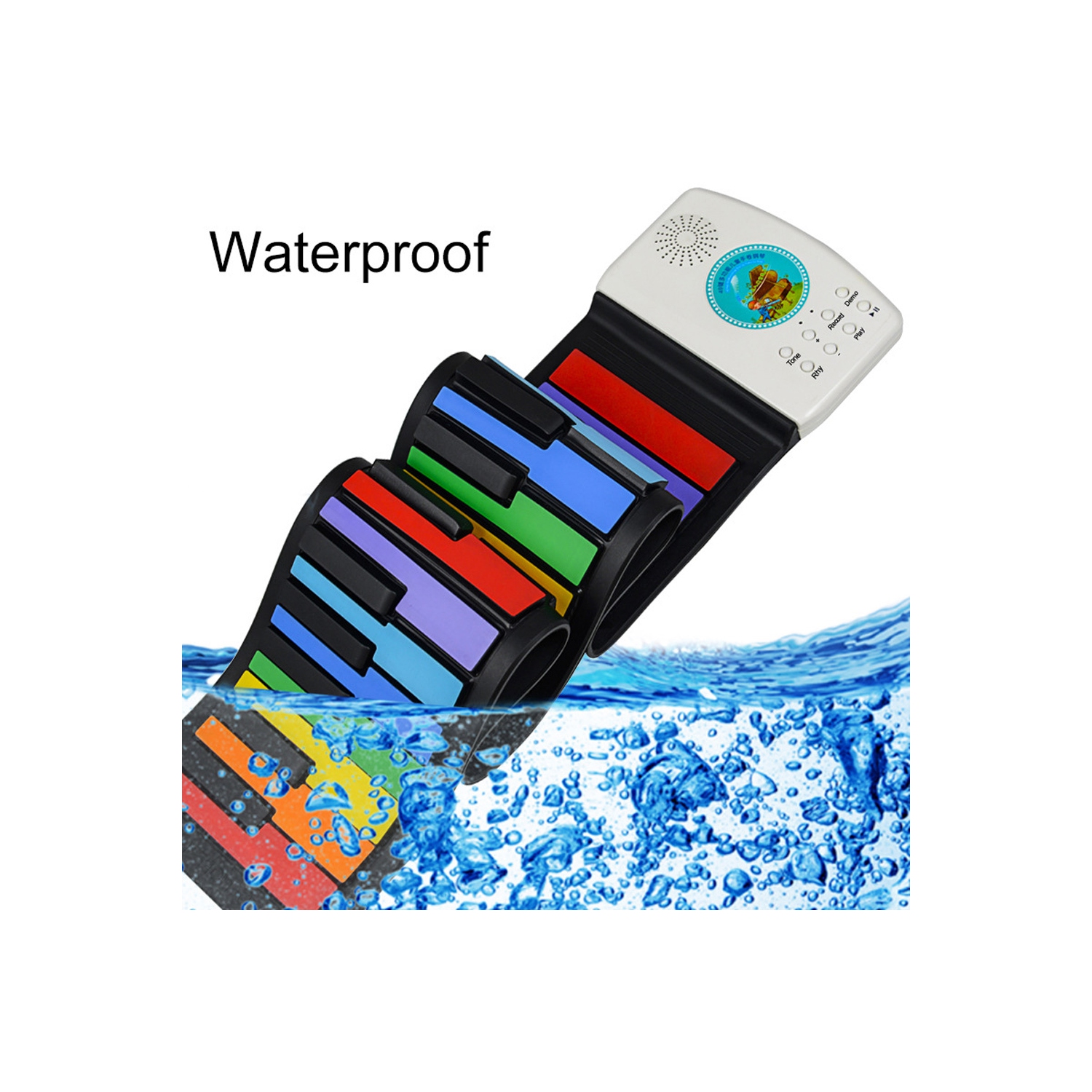 Keyboard Piano Rainbow Piano Keyboard Roll Up Piano 49 Keys Flexible Colourful Foldable Silicone Toddler - axGear