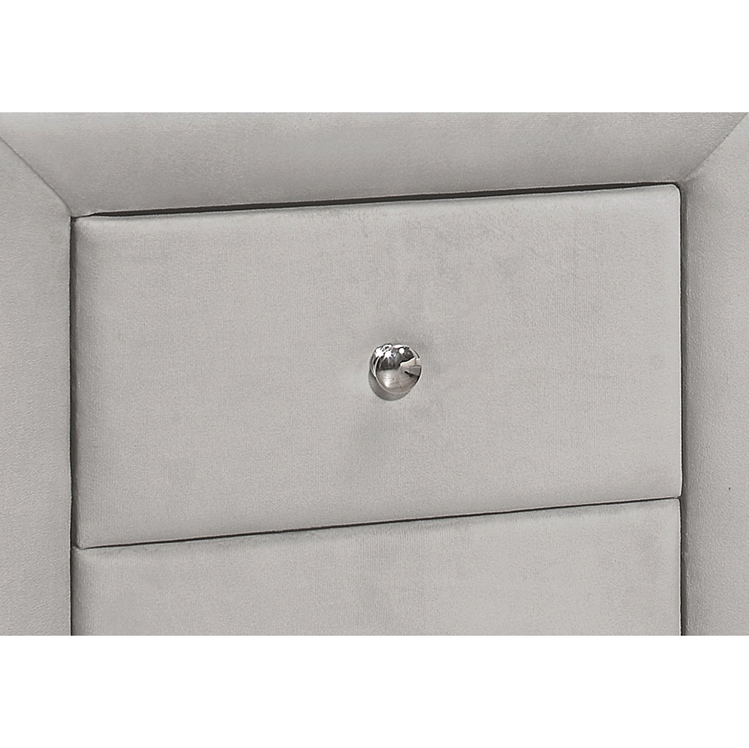 Monarch Specialties I 5606 Chambre à Coucher Table De Chevet Velours Gris Pale