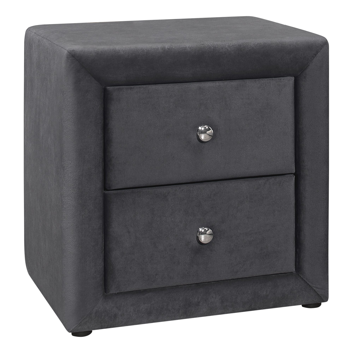 Monarch Specialties I 5607 Bedroom Accent 21"H Dark Grey Velvet Night Stand