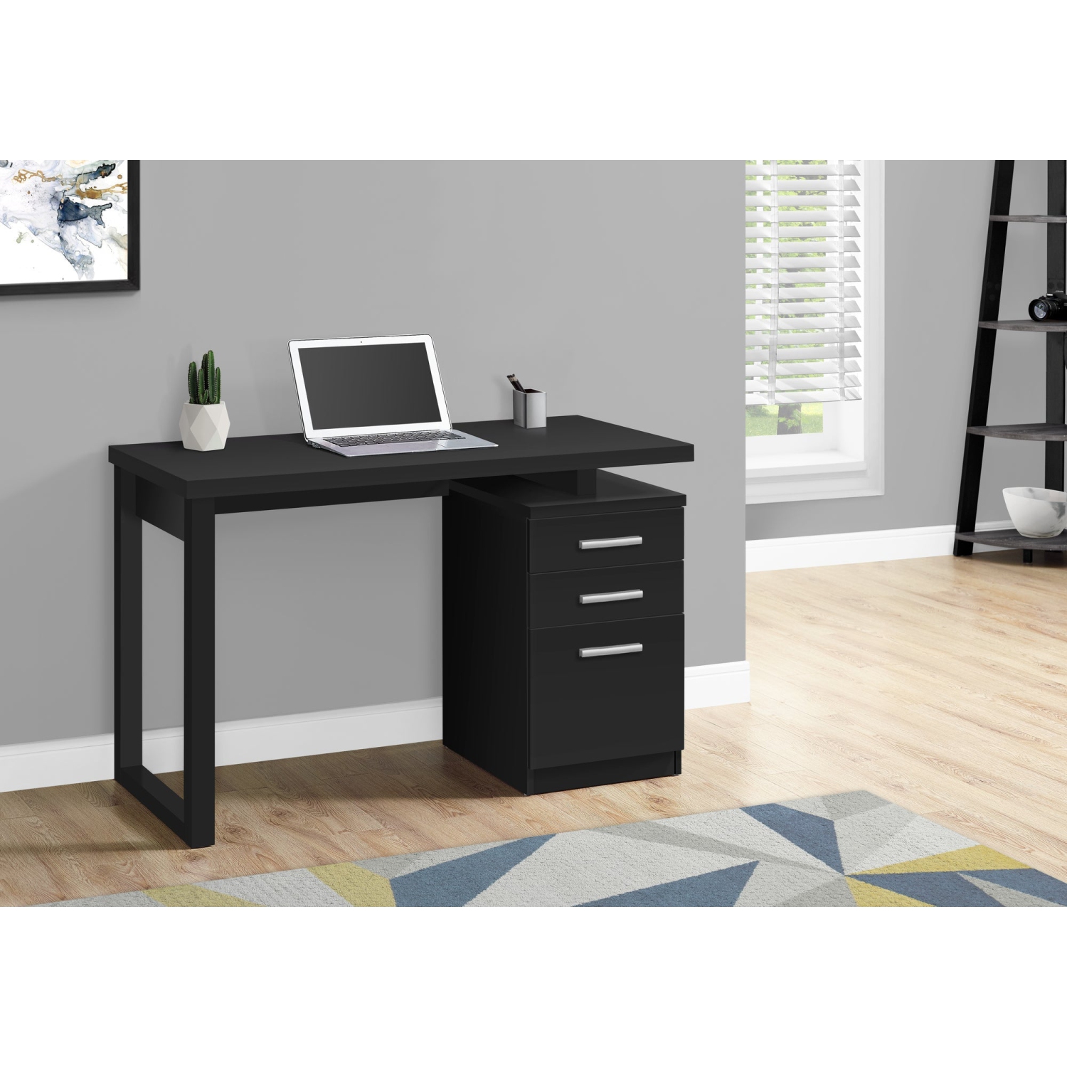 Monarch Specialties I 7691 Computer Desk 48"L Black Left Or Right Facing