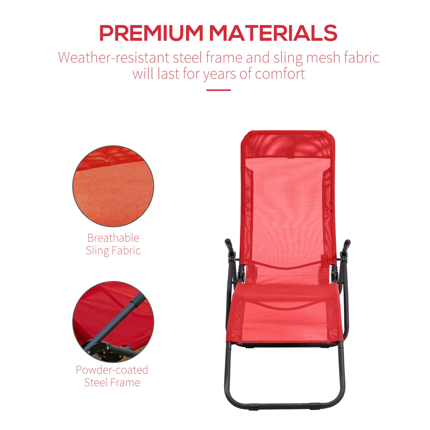 Chaise longue de patio pliable Outsunny, chaise longue de plage extérieure avec tissu maillé respirant, chaise Zero Gravity avec inclinaison,