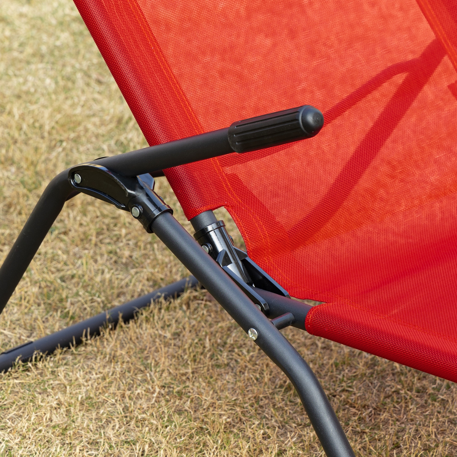 Chaise longue de patio pliable Outsunny, chaise longue de plage extérieure avec tissu maillé respirant, chaise Zero Gravity avec inclinaison,