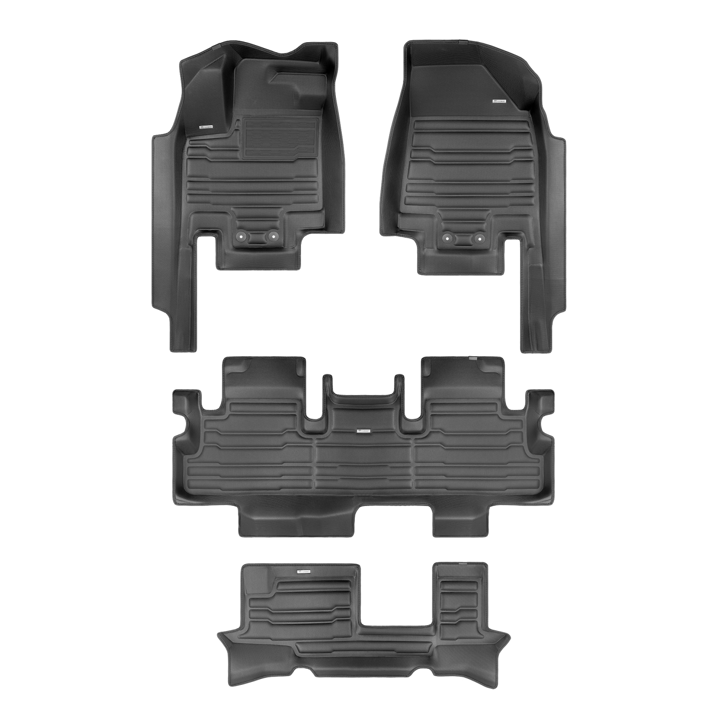 Tuxmat - pour les modèles Infiniti QX60 7 places 2022-2025 - Tapis de voiture personnalisé - Couverture maximale, toutes saisons, mesure laser - cet