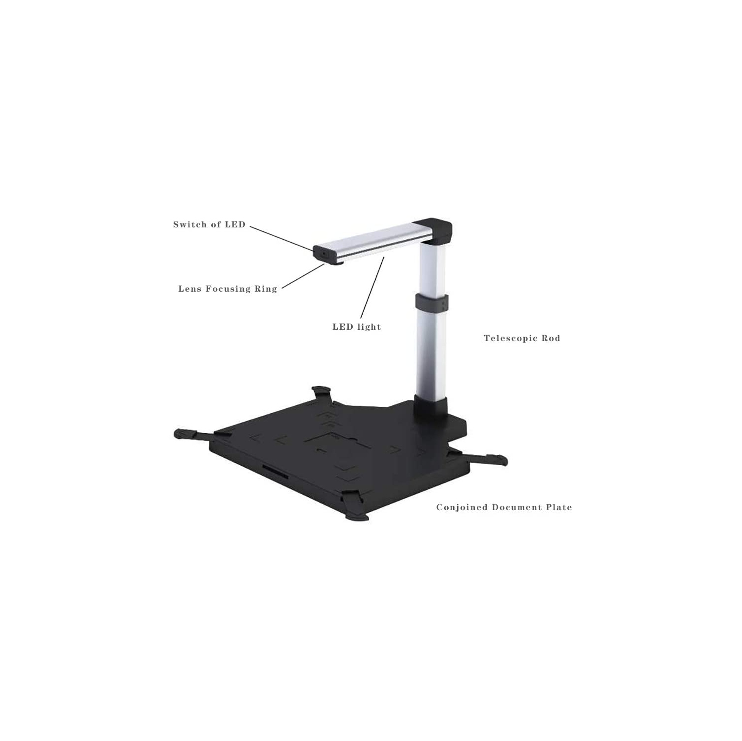 High Speed A3 Document Camera Photo Scanner Book Scanner with 8 Mega-pixel , LED Light for Teachers, Online Teaching, Computer(Only Work with Windows)