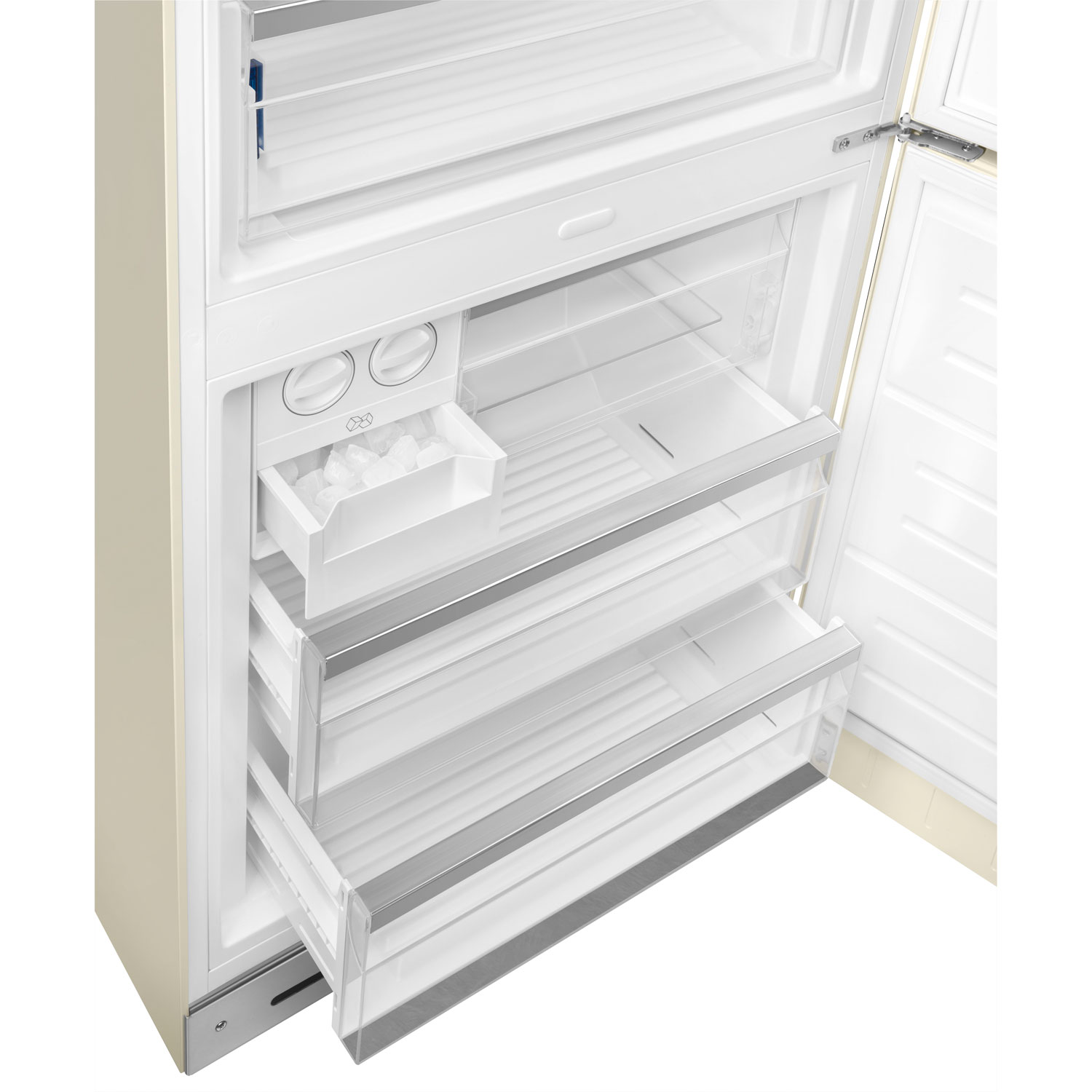 Smeg 50's Style 28" 18 Cu. Ft. Bottom Freezer Refrigerator with Ice Dispenser - Cream