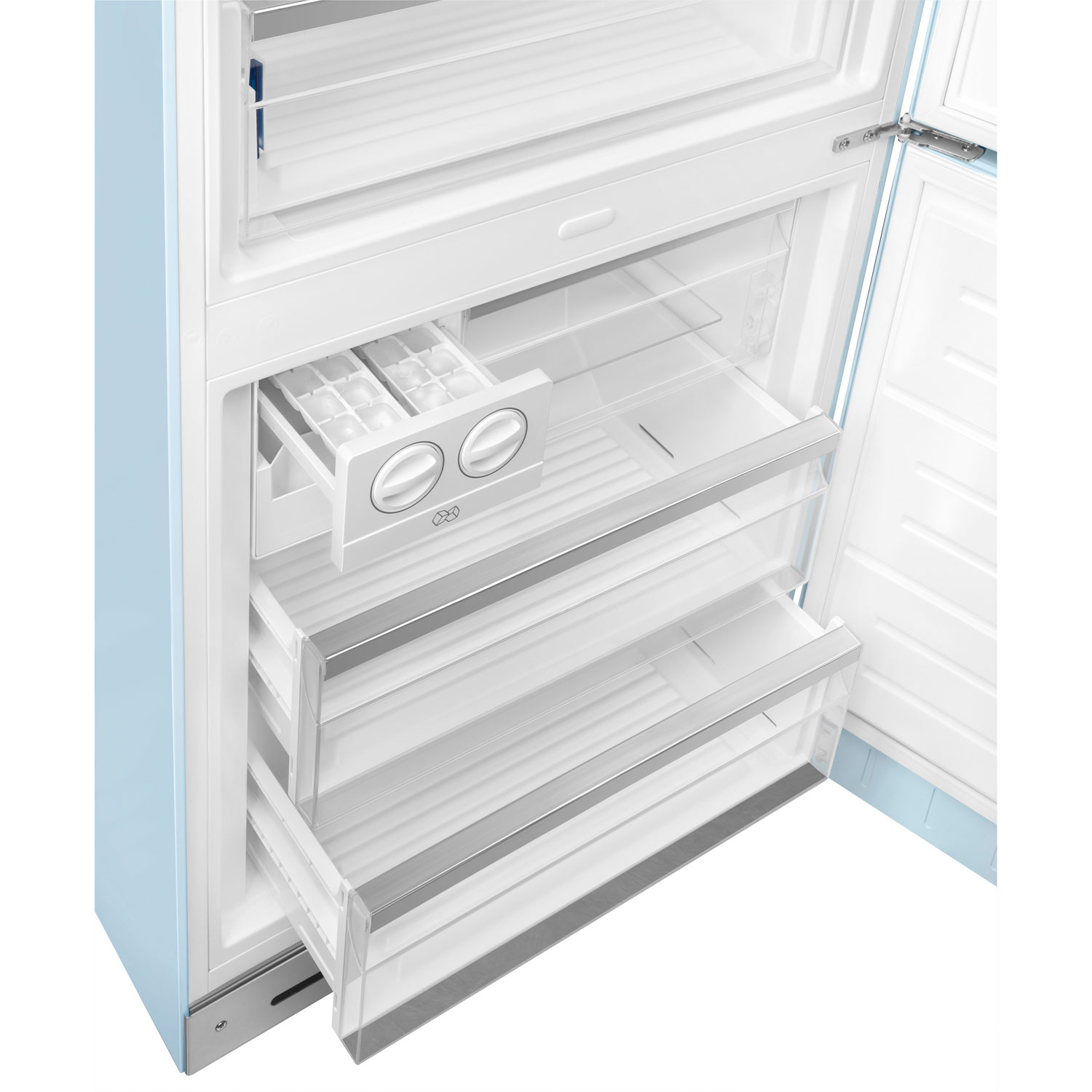 Smeg 50's Style 28" 18 Cu. Ft. Bottom Freezer Refrigerator with Ice Dispenser - Pastel Blue