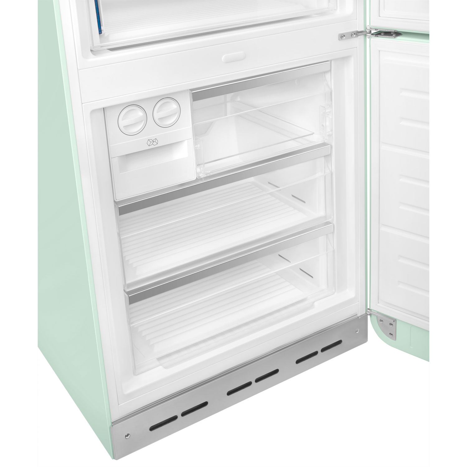 Réfrigérateur à congélateur inférieur 18 pi³ 28 po à distributeur de glaçons Années 50 de Smeg - Vert pastel