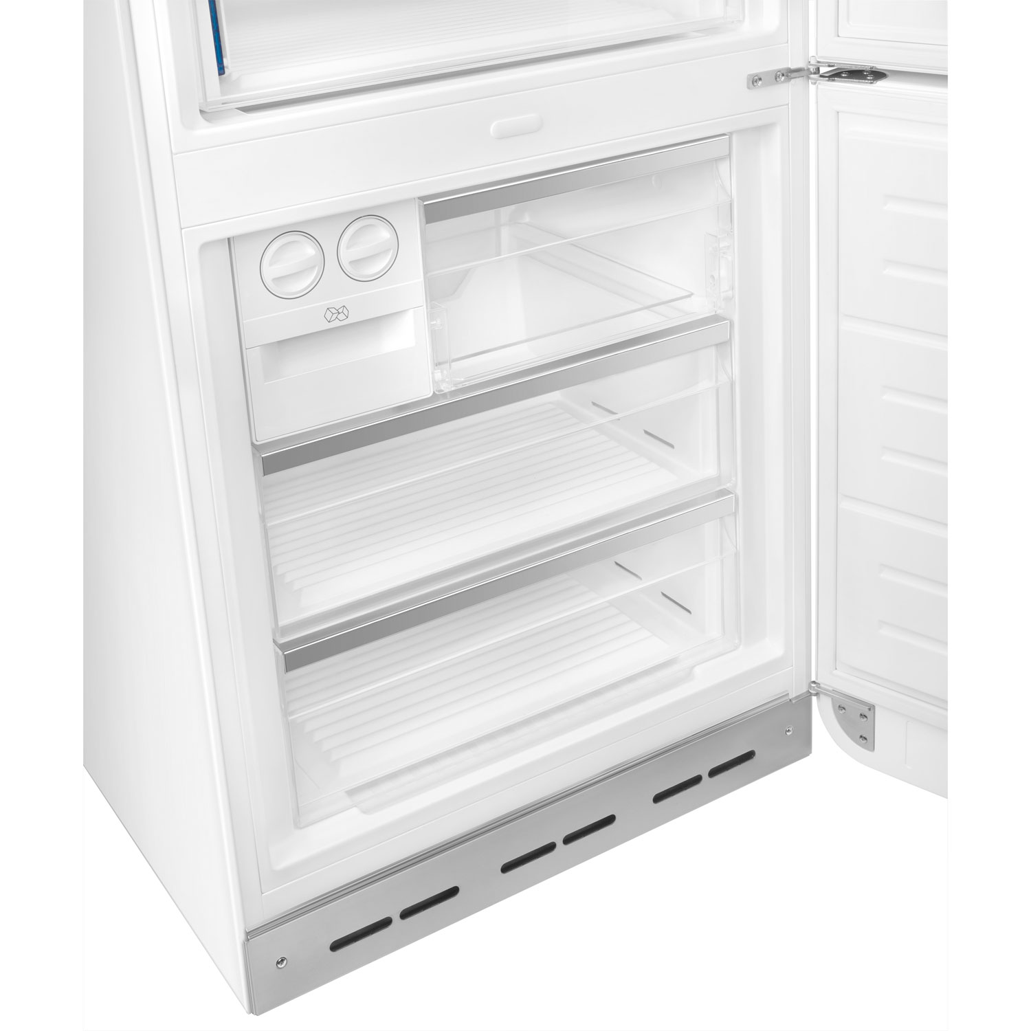 Réfrigérateur à congélateur inférieur 18 pi³ 28 po à distributeur de glaçons Années 50 de Smeg - Blanc