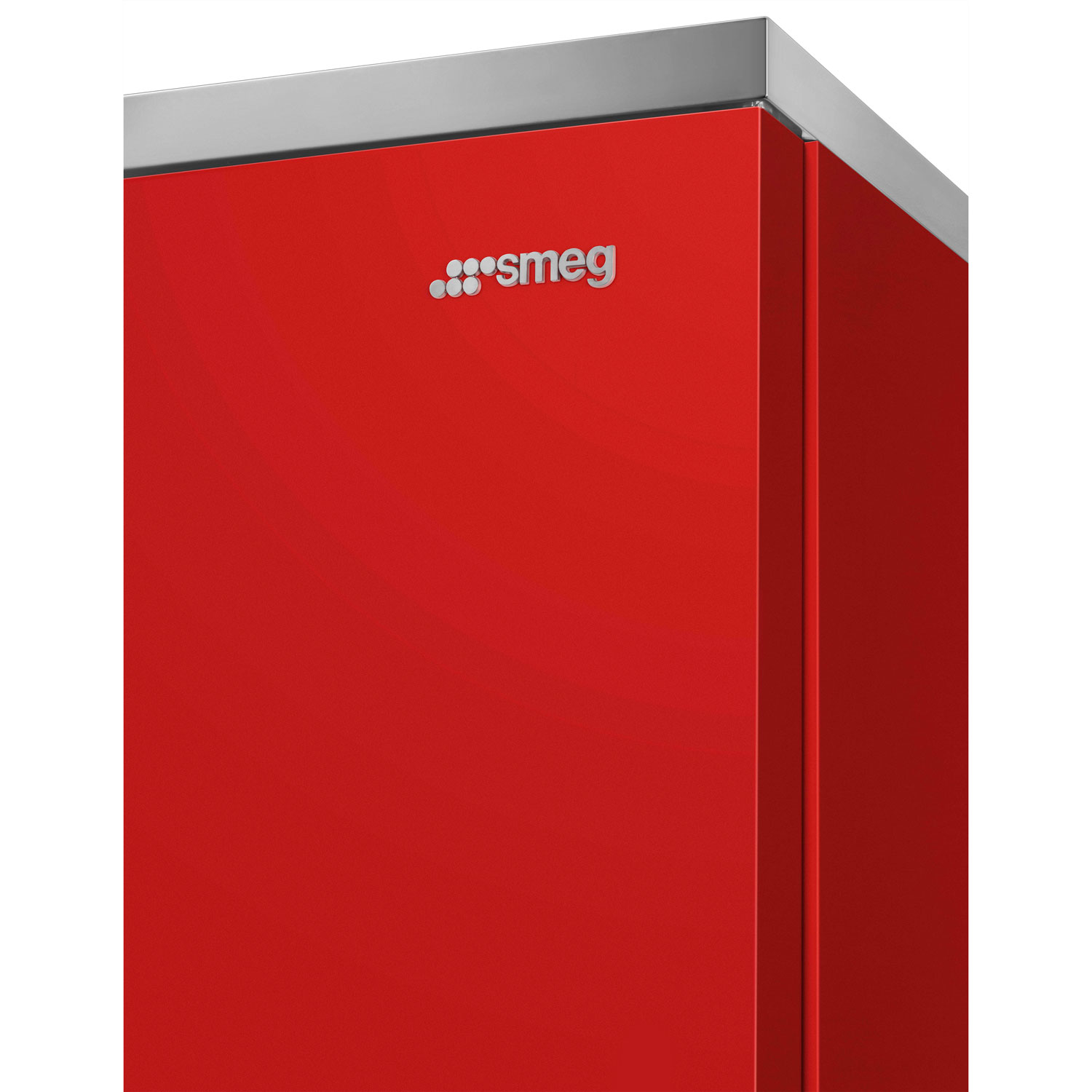 Réfrigérateur à congélateur inférieur 18 pi³ 28 po à distributeur de glaçons Portofino de Smeg - Rouge