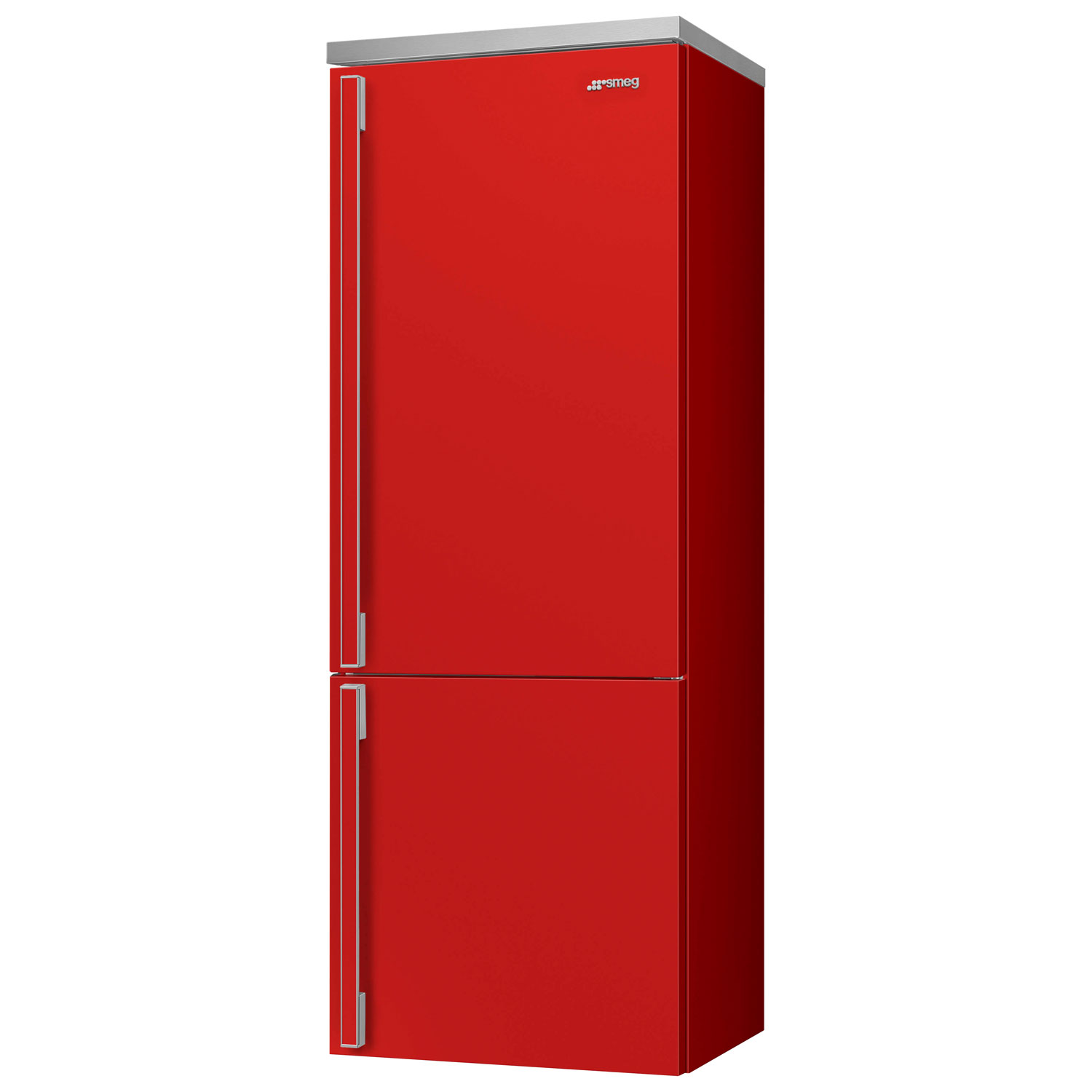Réfrigérateur à congélateur inférieur 18 pi³ 28 po à distributeur de glaçons Portofino de Smeg - Rouge