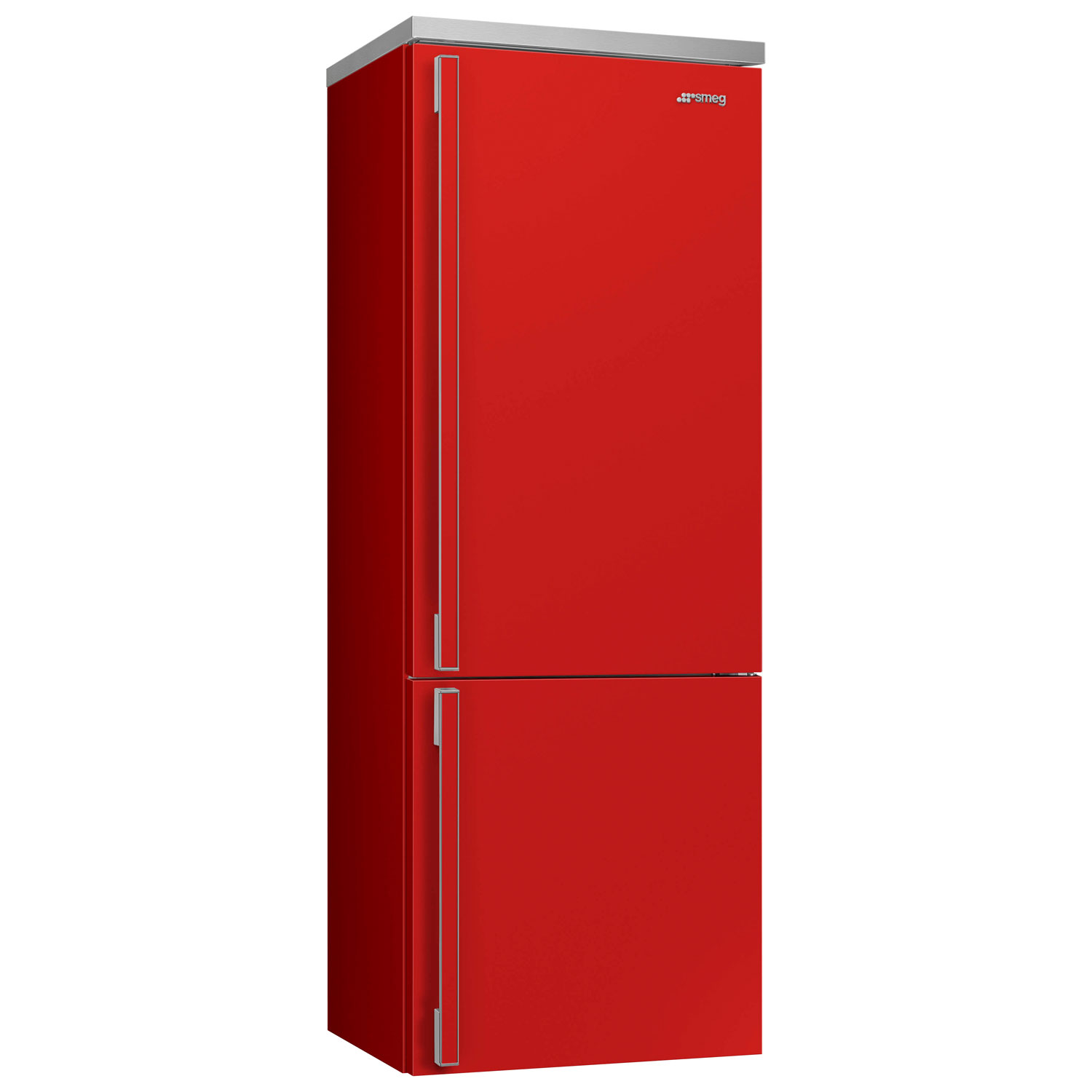 Réfrigérateur à congélateur inférieur 18 pi³ 28 po à distributeur de glaçons Portofino de Smeg - Rouge